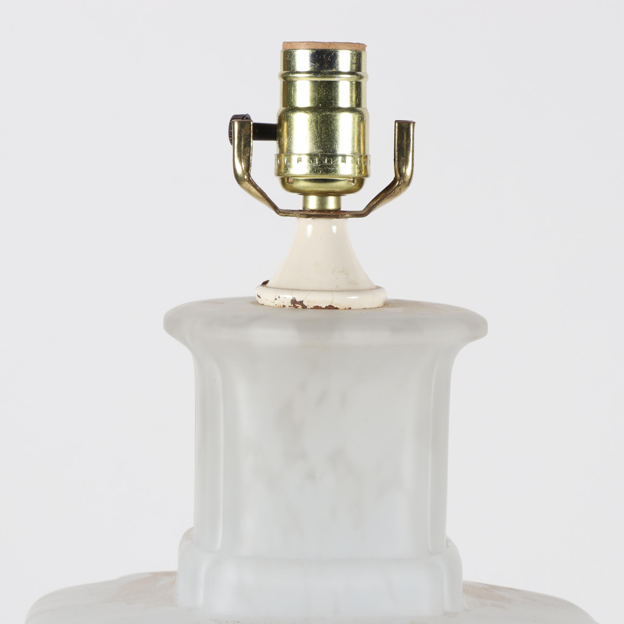 White Opaque Art Glass Table Lamps