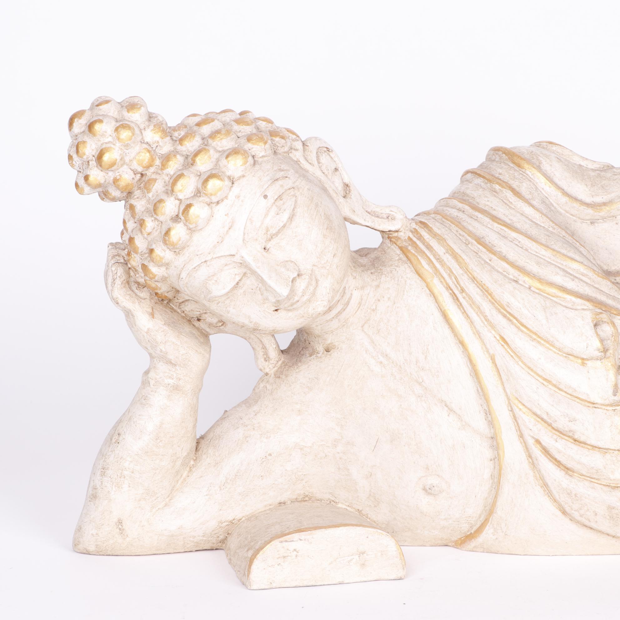 Reclining Buddha Carved Wooden Sculpture