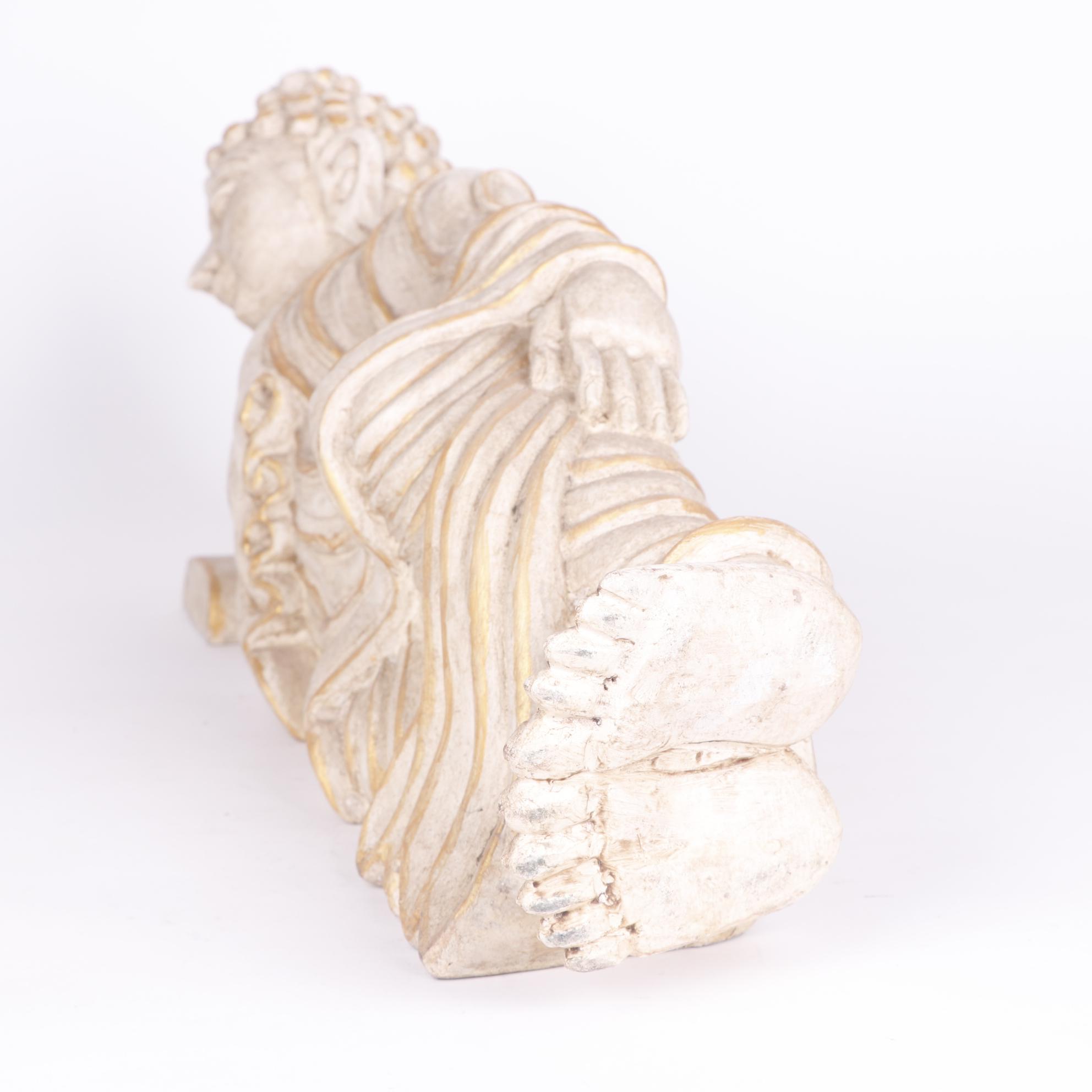 Reclining Buddha Carved Wooden Sculpture