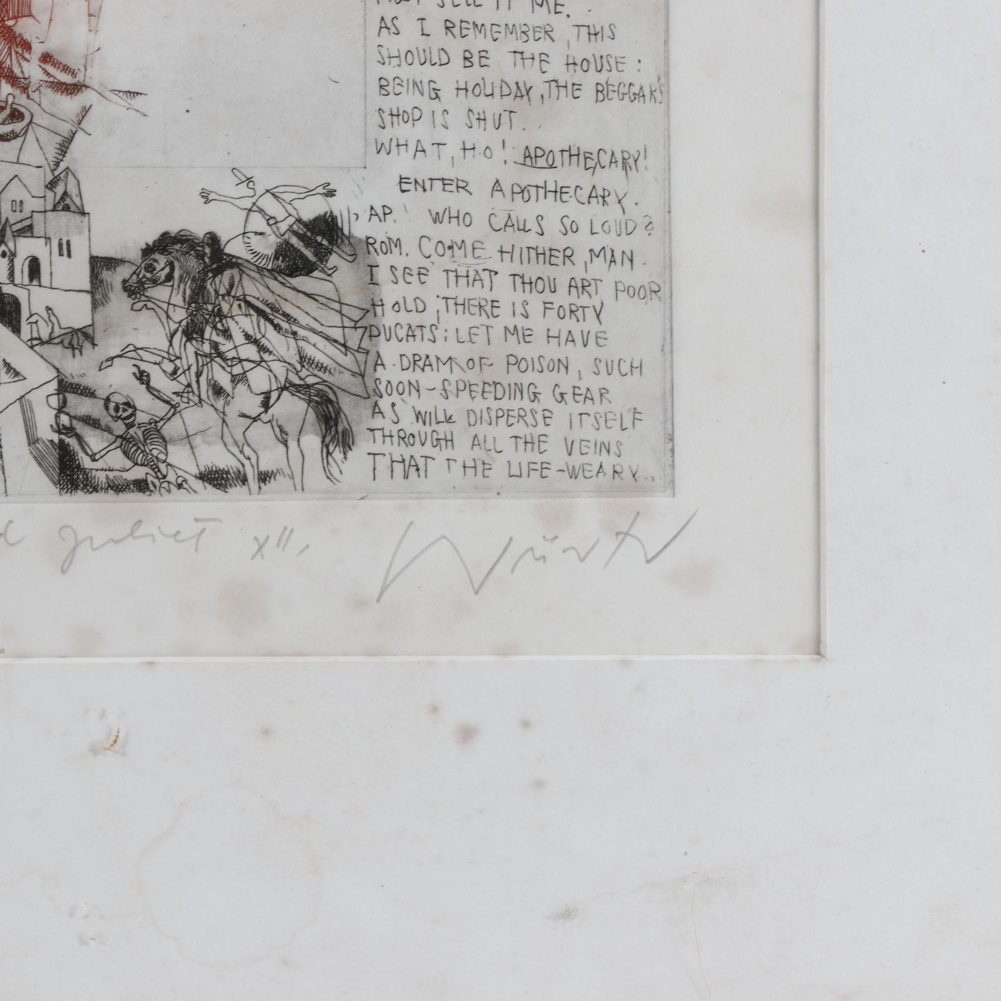 Adam Wurtz Limited Edition Etching "Romeo and Juliet"