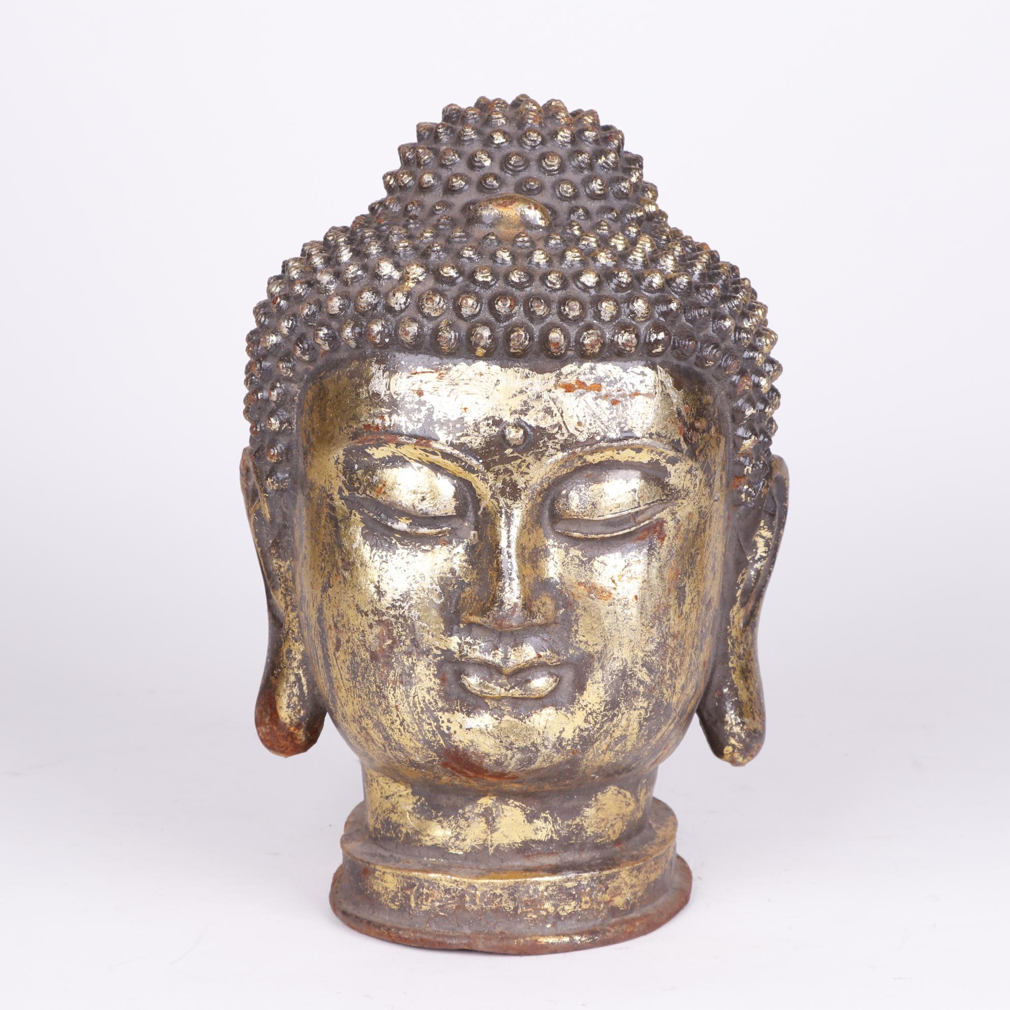 Gilt Cast Metal Bust of Buddha