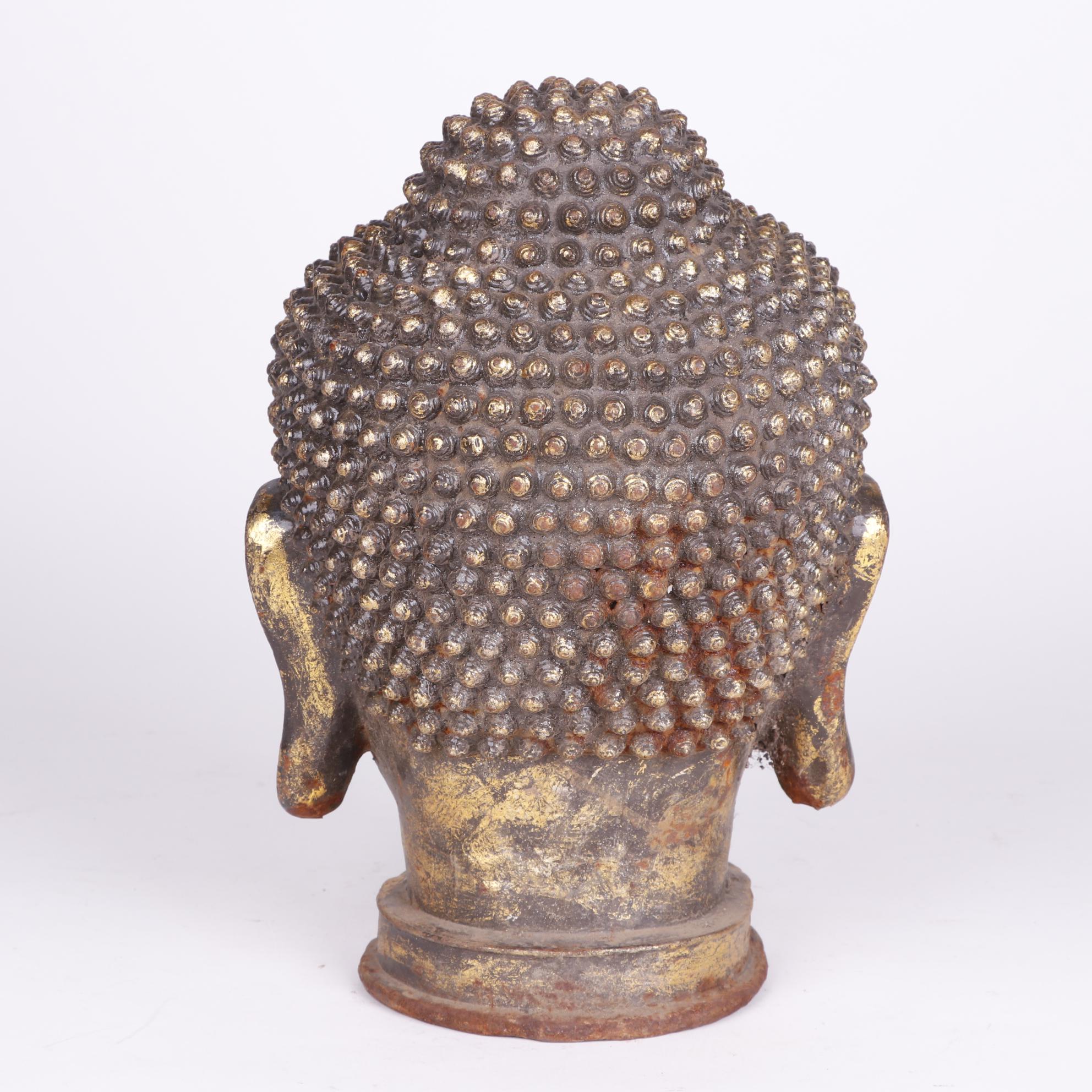 Gilt Cast Metal Bust of Buddha