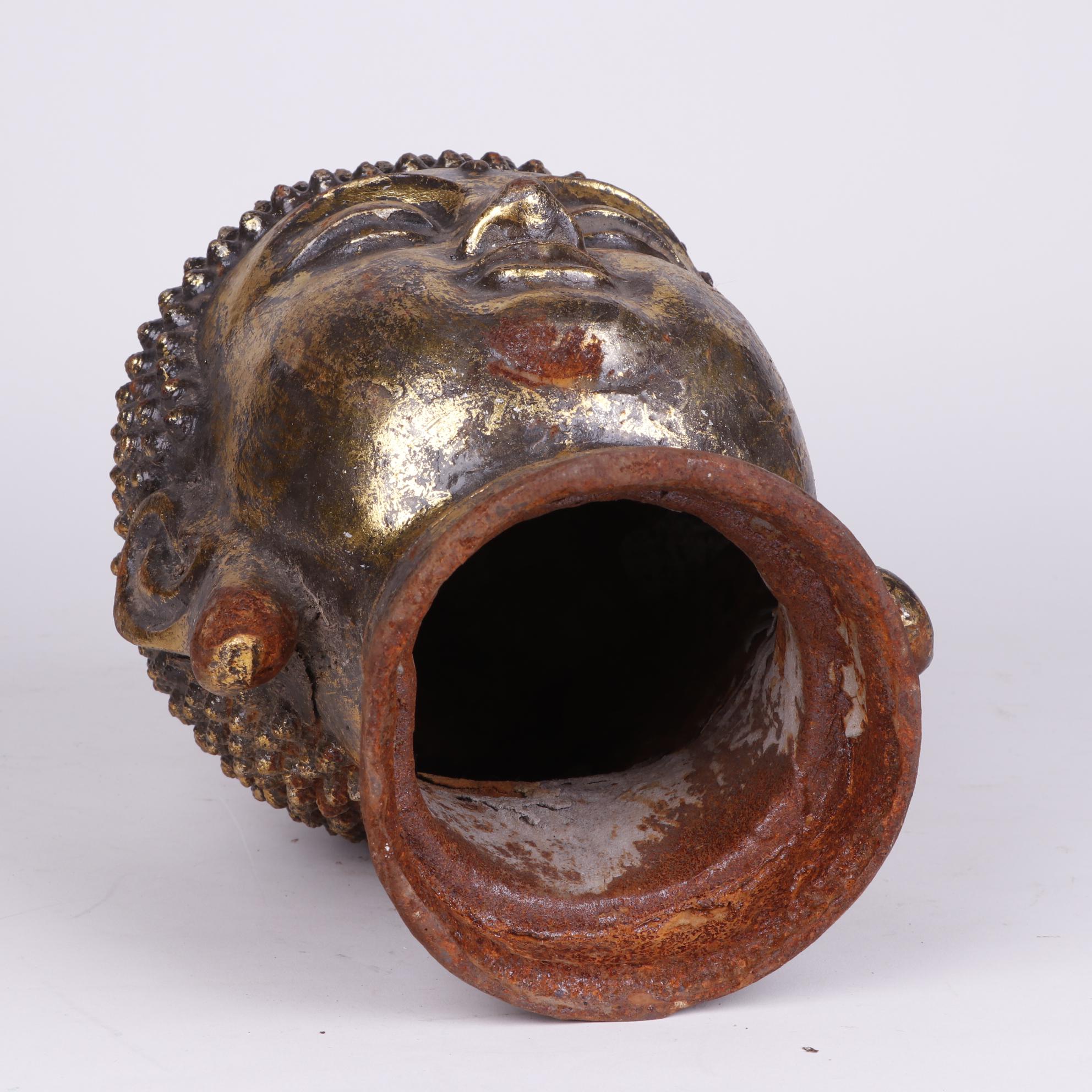 Gilt Cast Metal Bust of Buddha