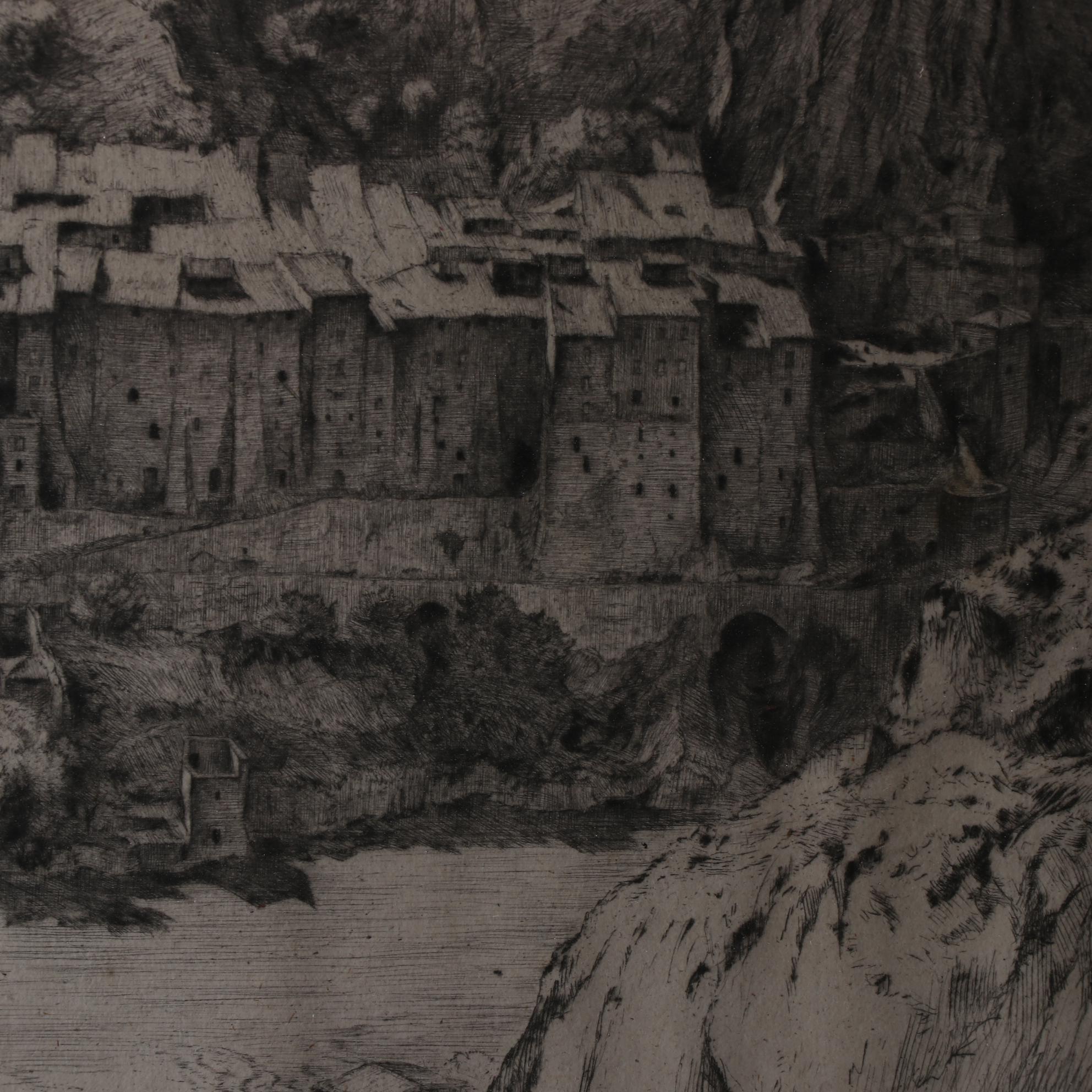 Limited Edition Etching of Mountain Village