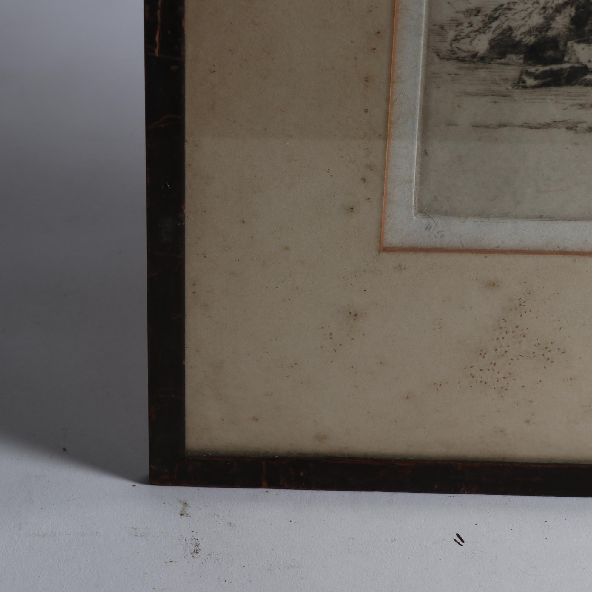 Pierre Louis Moreau Limited Edition Etching of a Mountain Village