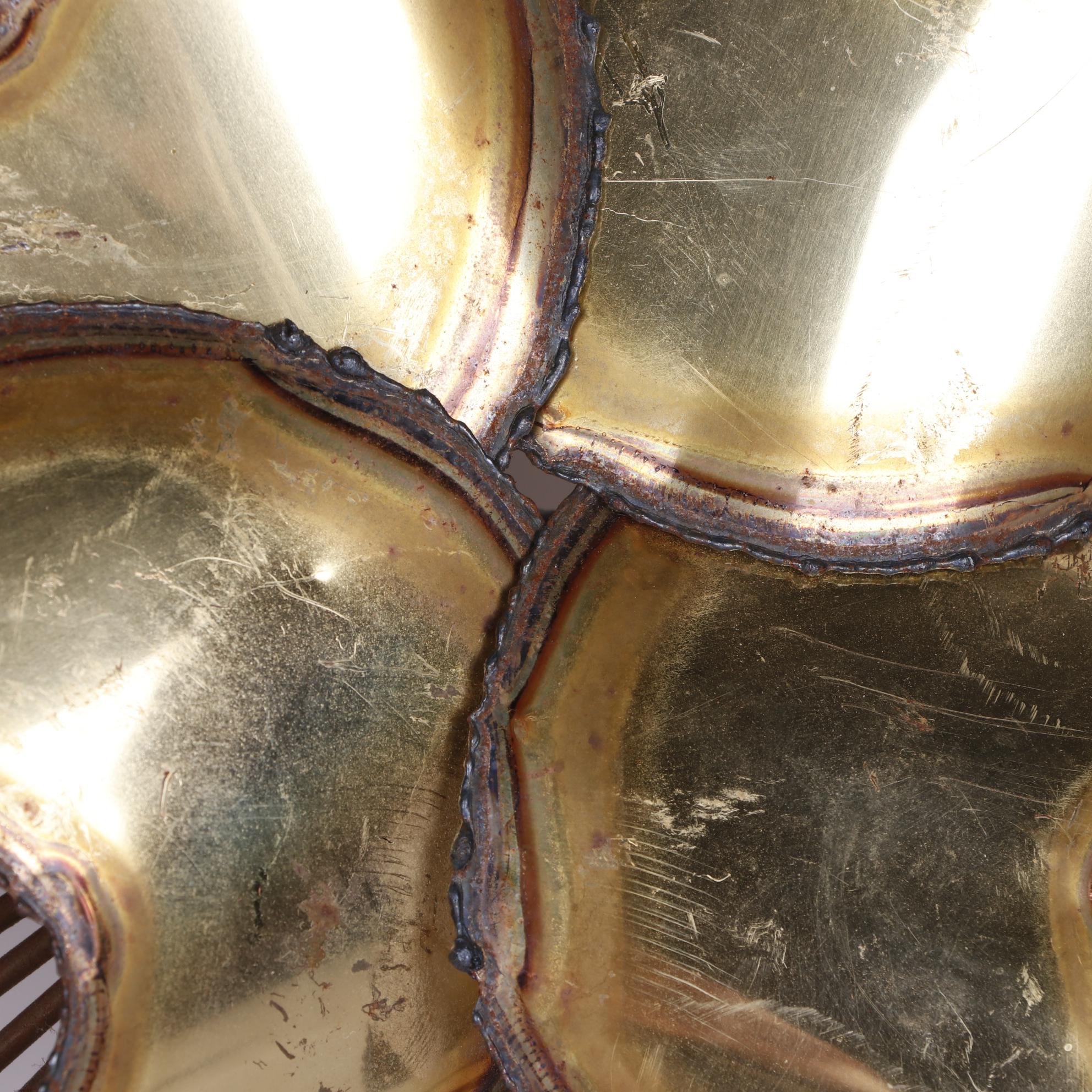 Brass Sunburst with Birds Wall Hanging, Mid-Century