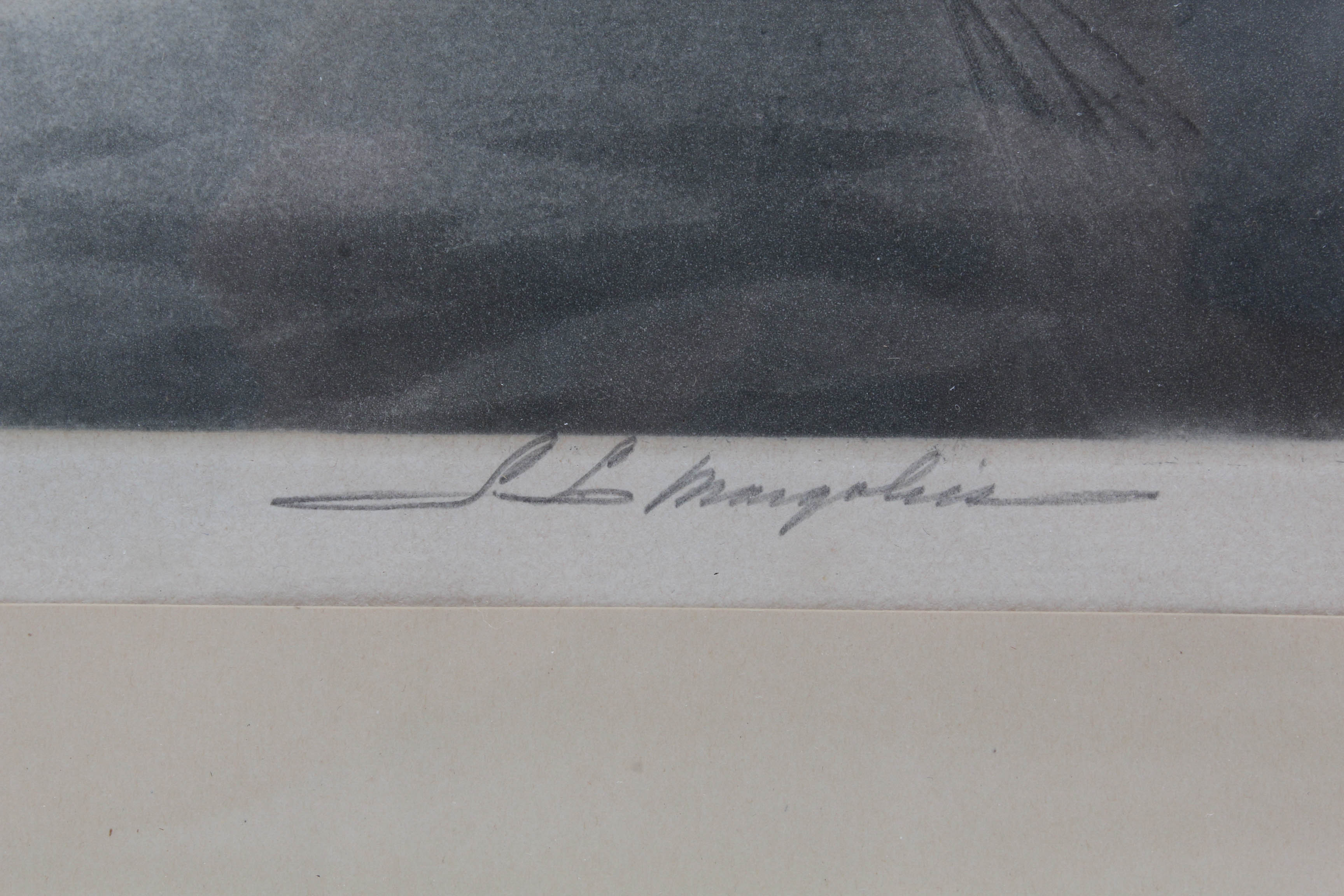 S. L. Margolies 1940s Aquatint Etching "Still as the Night"