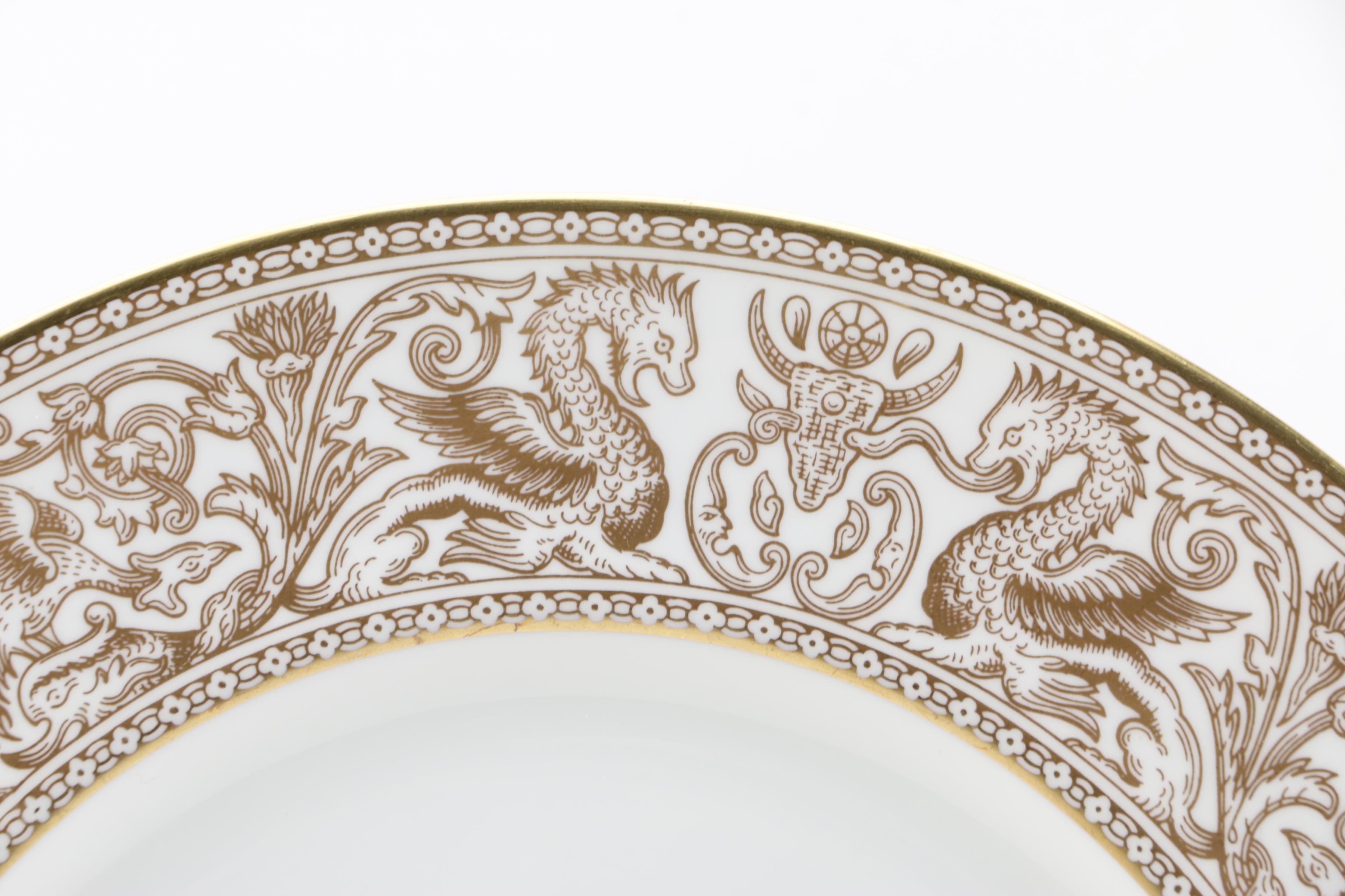 Vintage Wedgwood "Gold Florentine" Bone China Dinnerware c. 1961-86