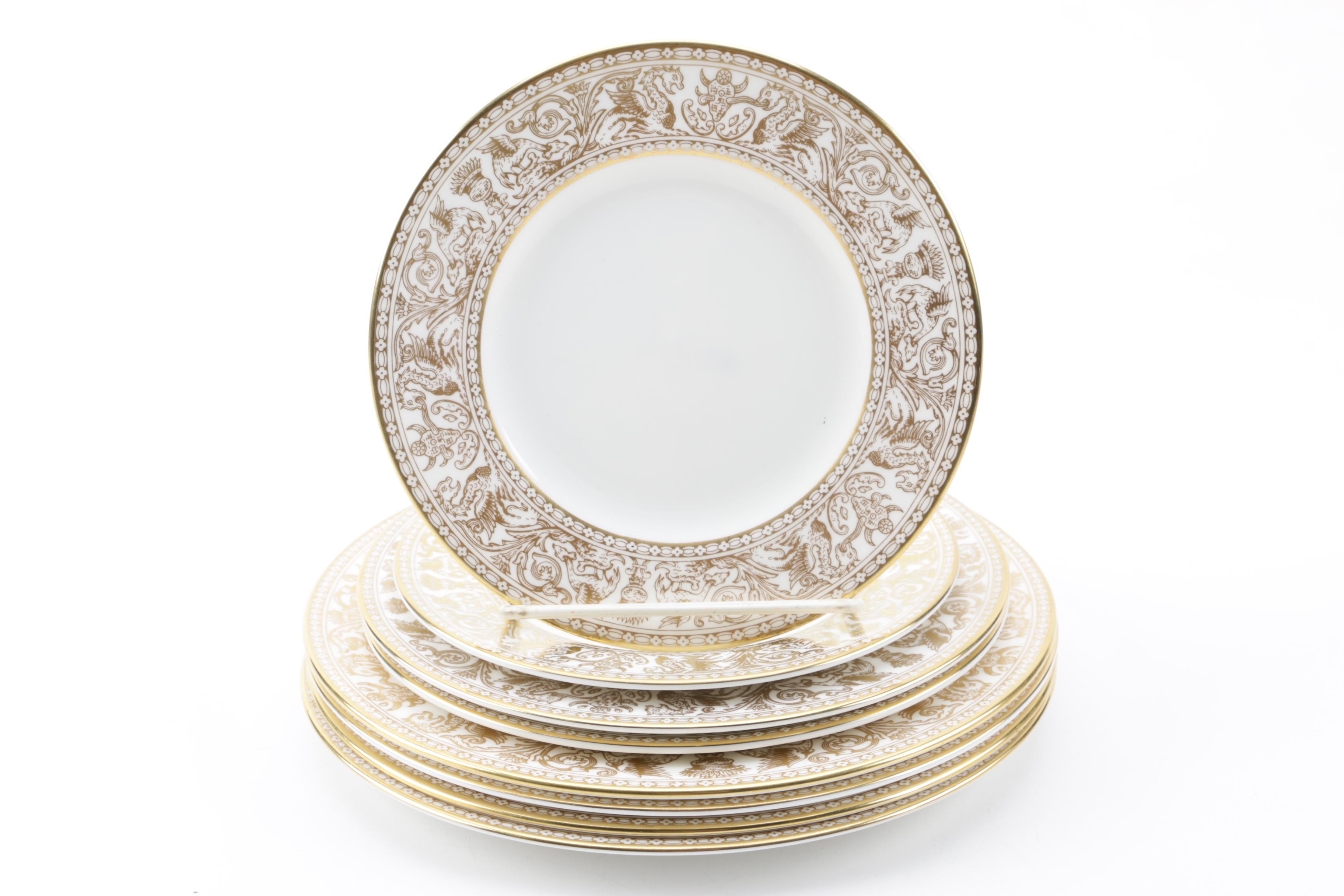 Vintage Wedgwood "Gold Florentine" Bone China Dinnerware c. 1961-86