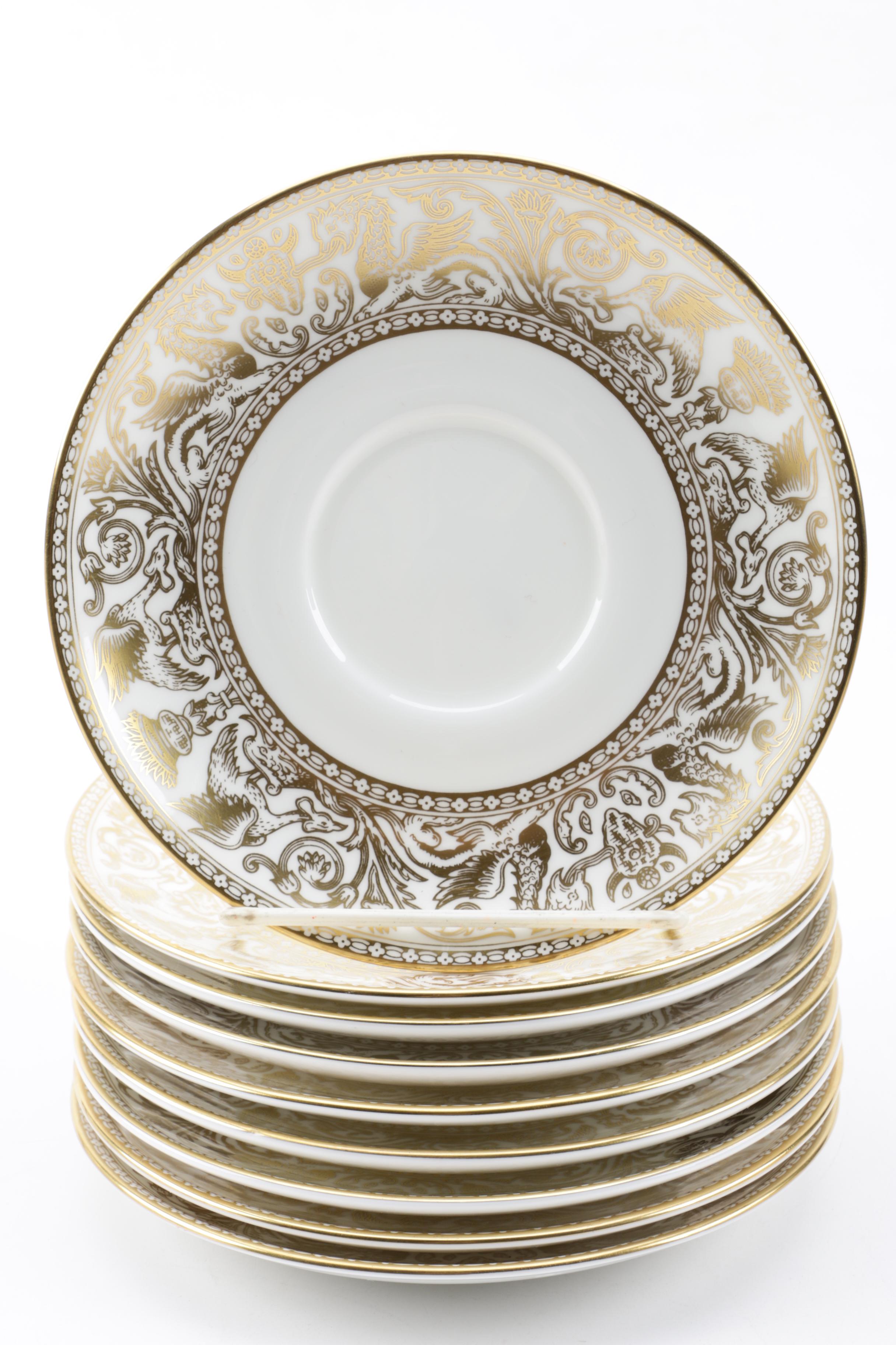 Vintage Wedgwood "Gold Florentine" Bone China Dinnerware c. 1961-86