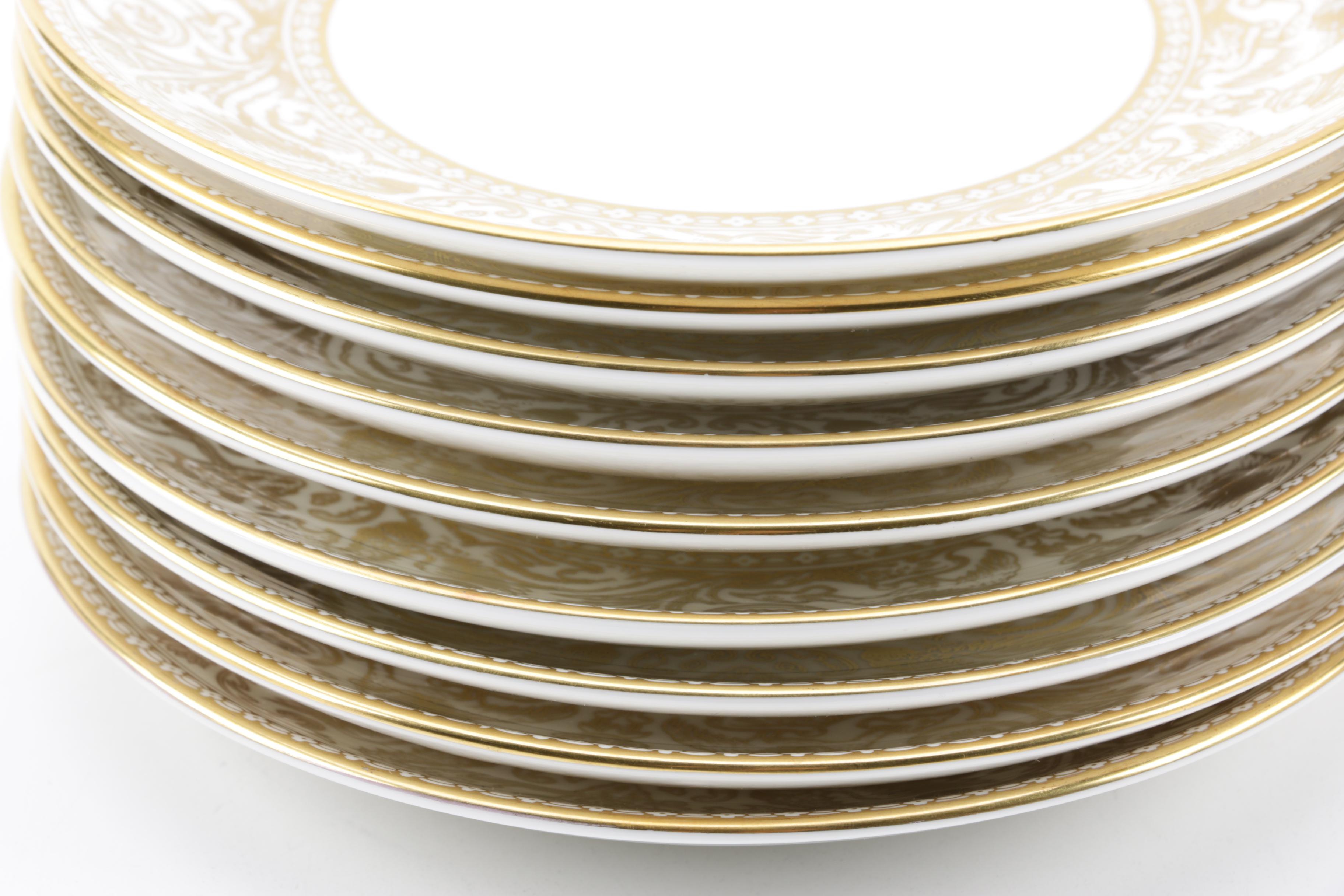 Vintage Wedgwood "Gold Florentine" Bone China Dinnerware c. 1961-86