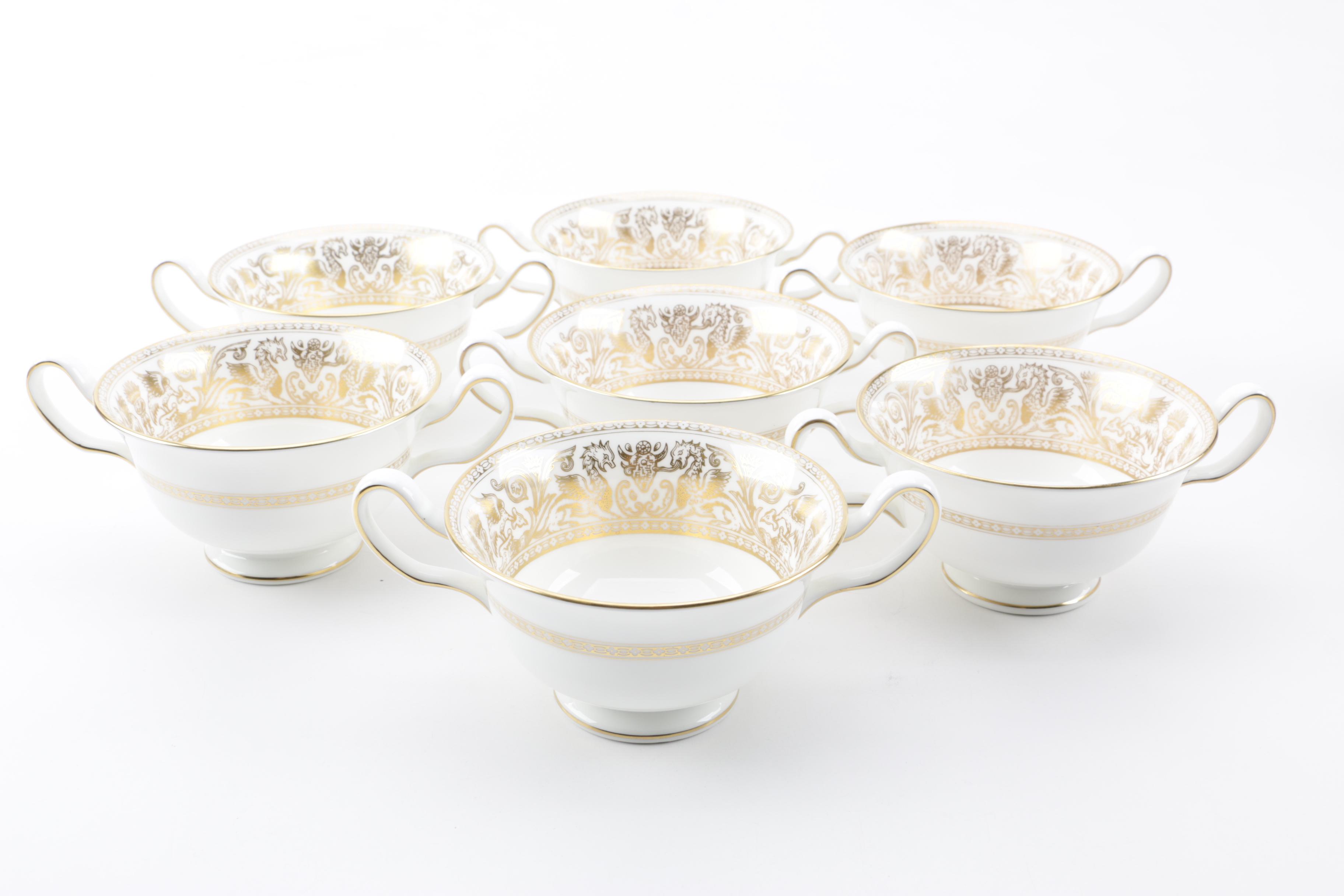 Vintage Wedgwood "Gold Florentine" Bone China Dinnerware c. 1961-86