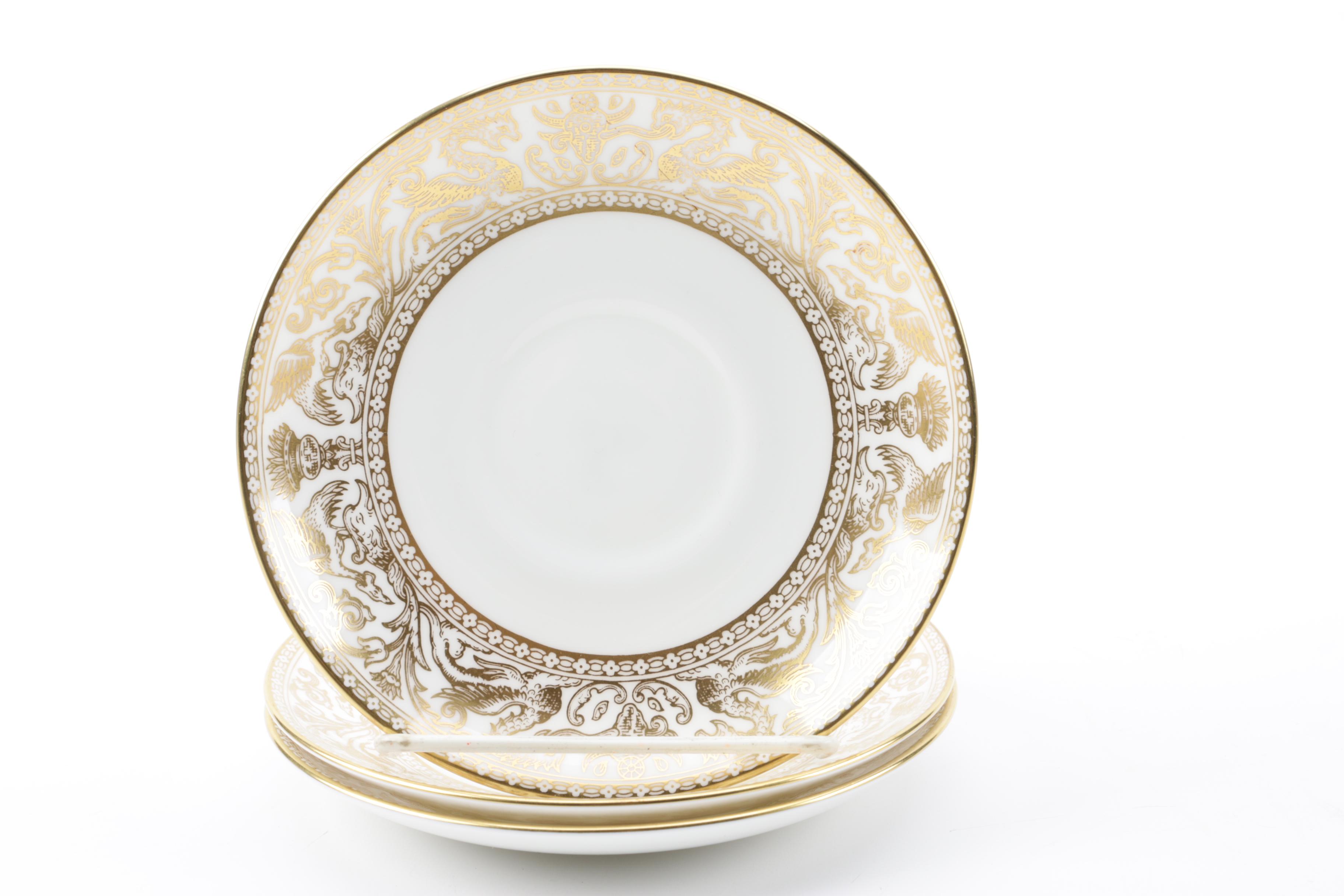 Vintage Wedgwood "Gold Florentine" Bone China Dinnerware c. 1961-86