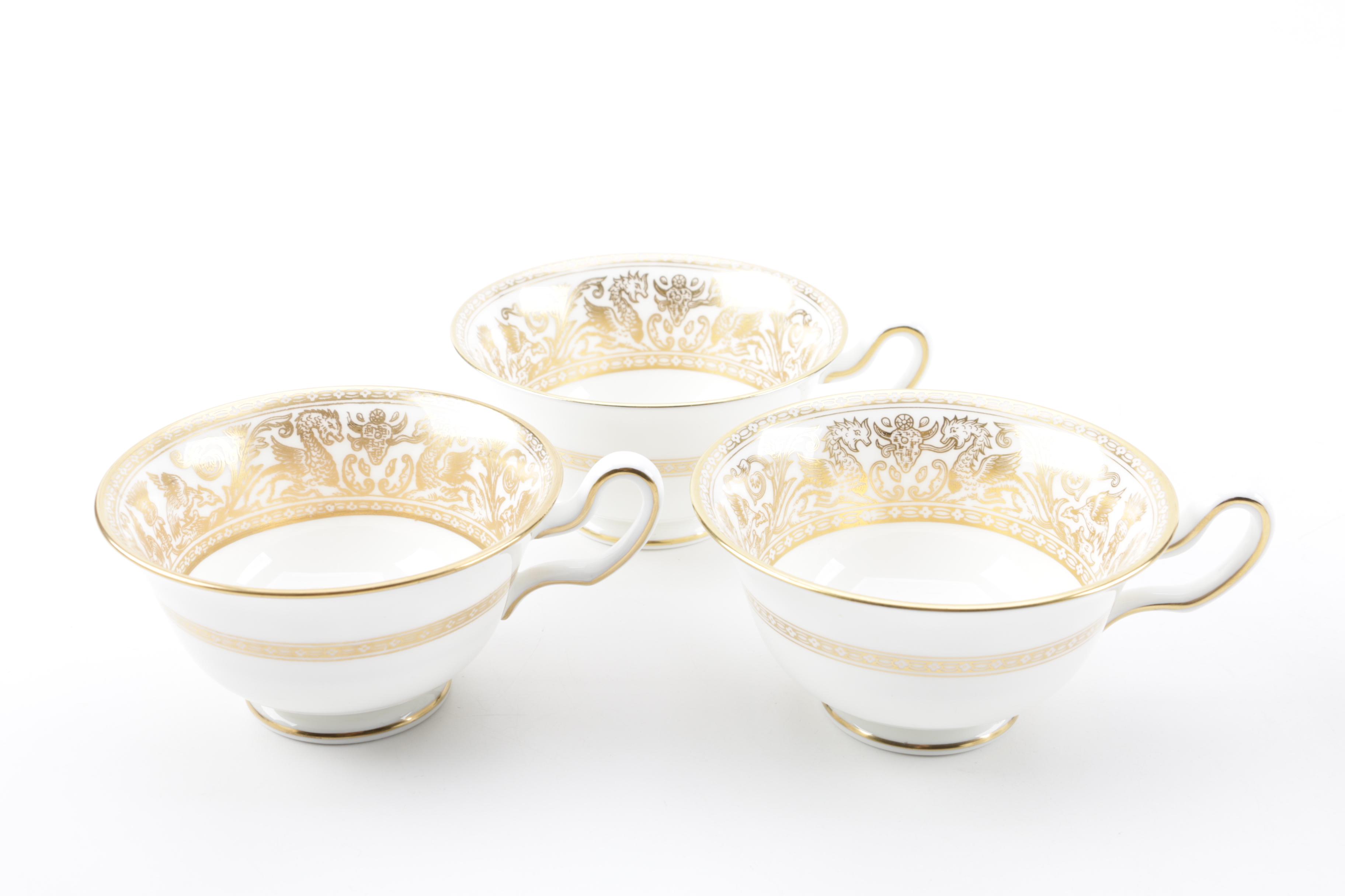 Vintage Wedgwood "Gold Florentine" Bone China Dinnerware c. 1961-86