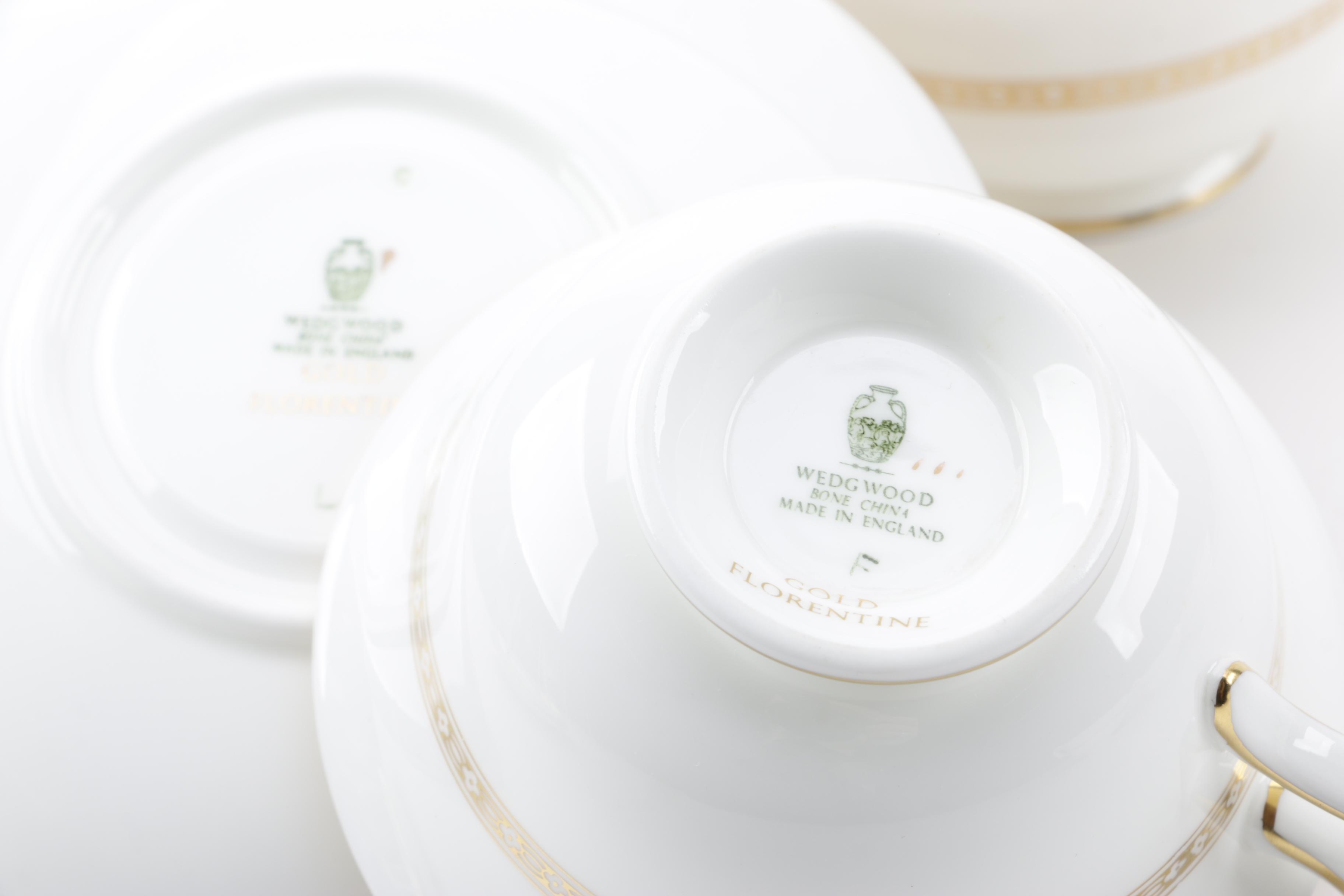 Vintage Wedgwood "Gold Florentine" Bone China Dinnerware c. 1961-86