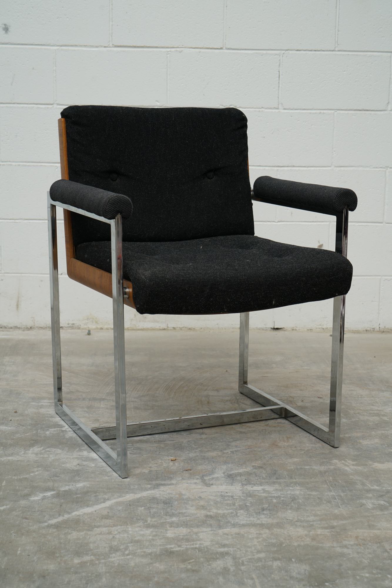 Teak Bent Plywood and Chrome Armchairs by Antocks Lairn, Mid-20th Century