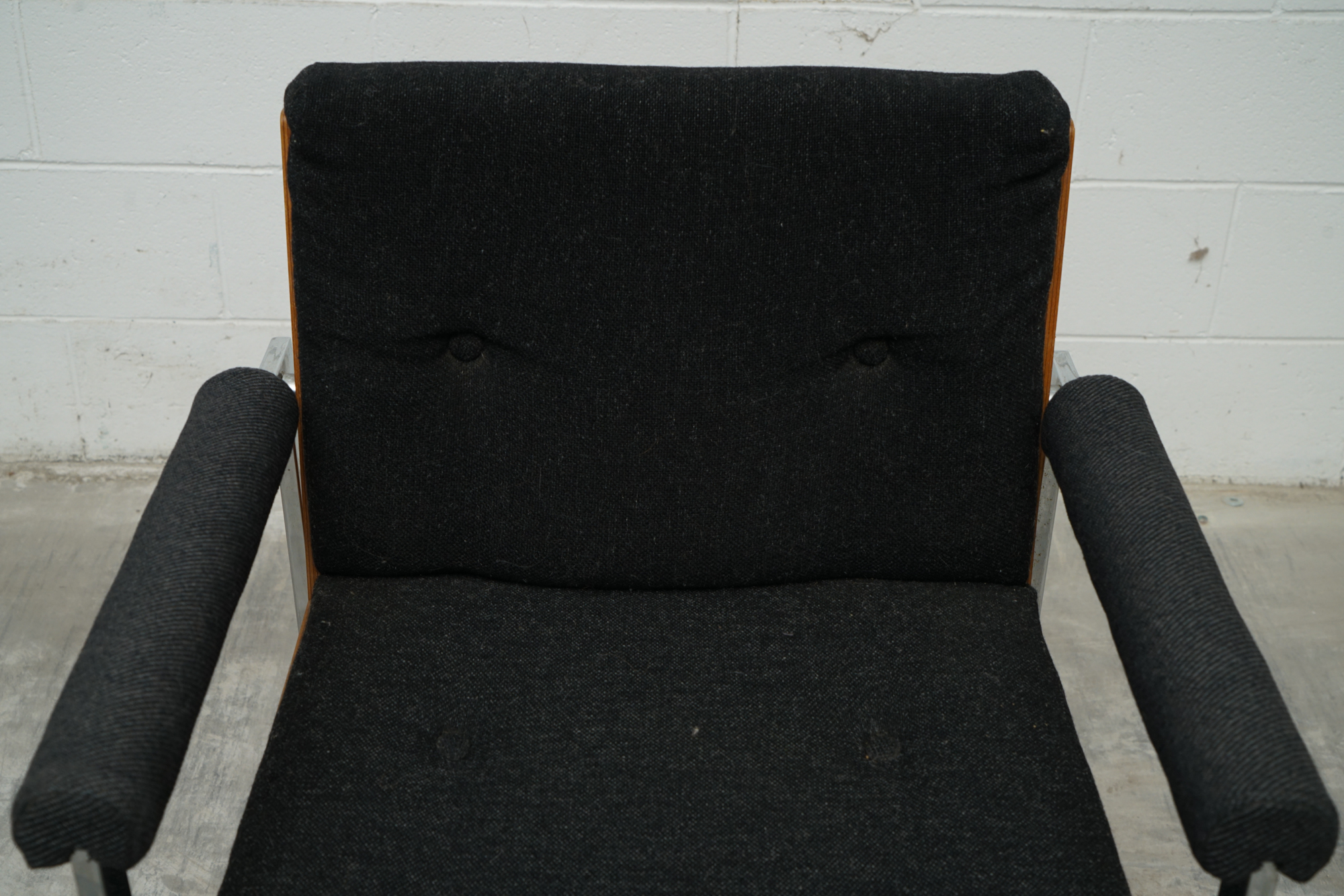 Teak Bent Plywood and Chrome Armchairs by Antocks Lairn, Mid-20th Century