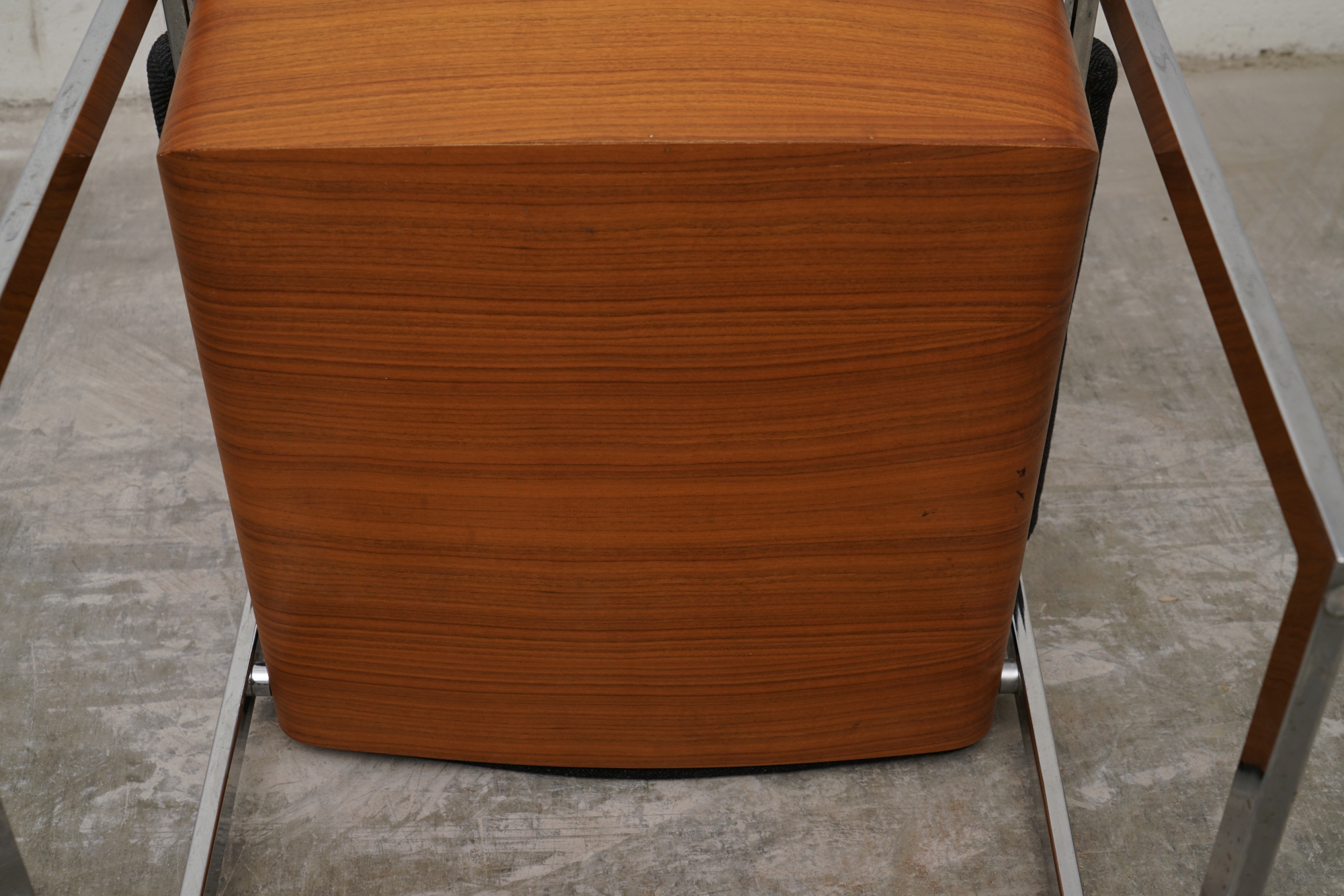 Teak Bent Plywood and Chrome Armchairs by Antocks Lairn, Mid-20th Century