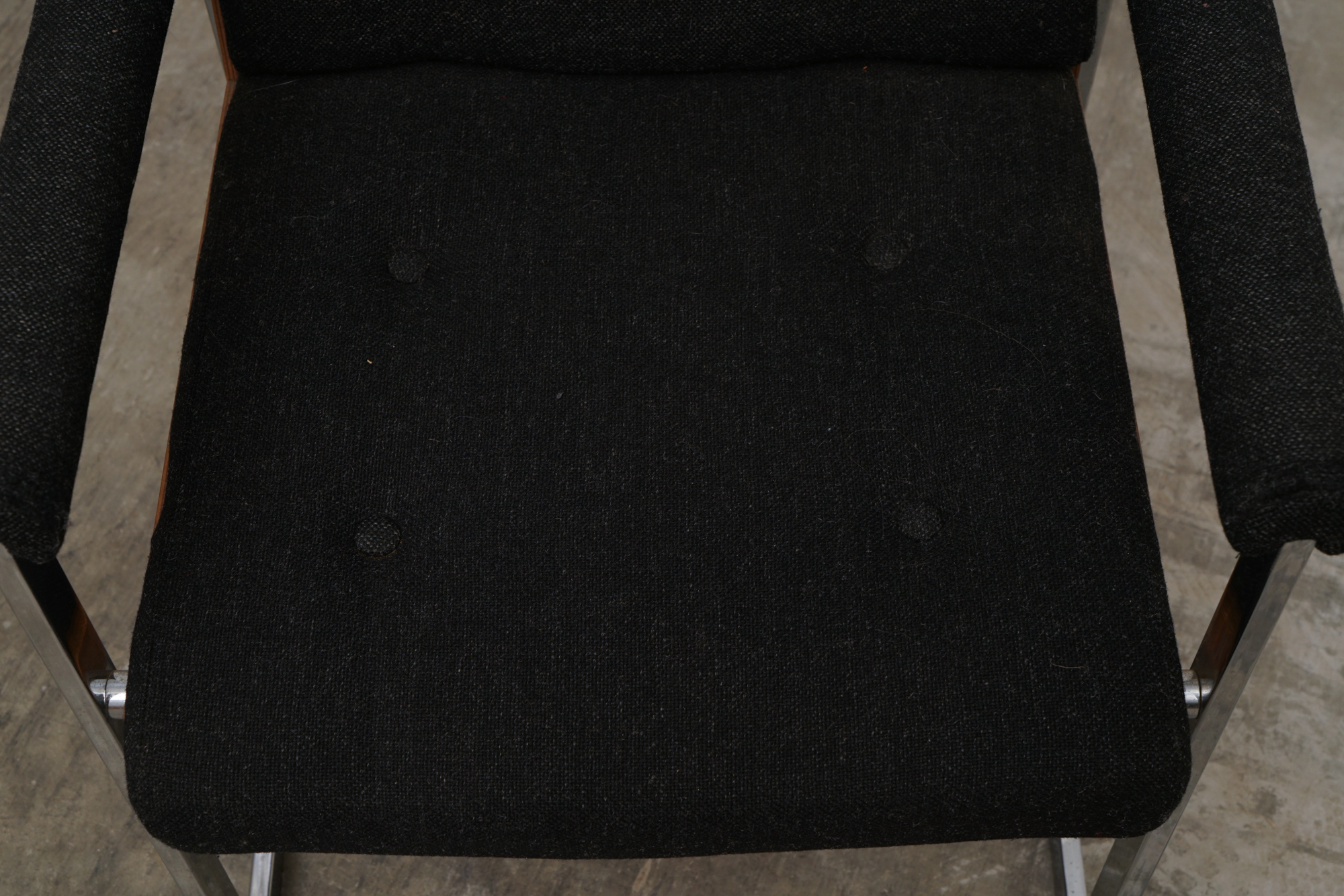 Teak Bent Plywood and Chrome Armchairs by Antocks Lairn, Mid-20th Century