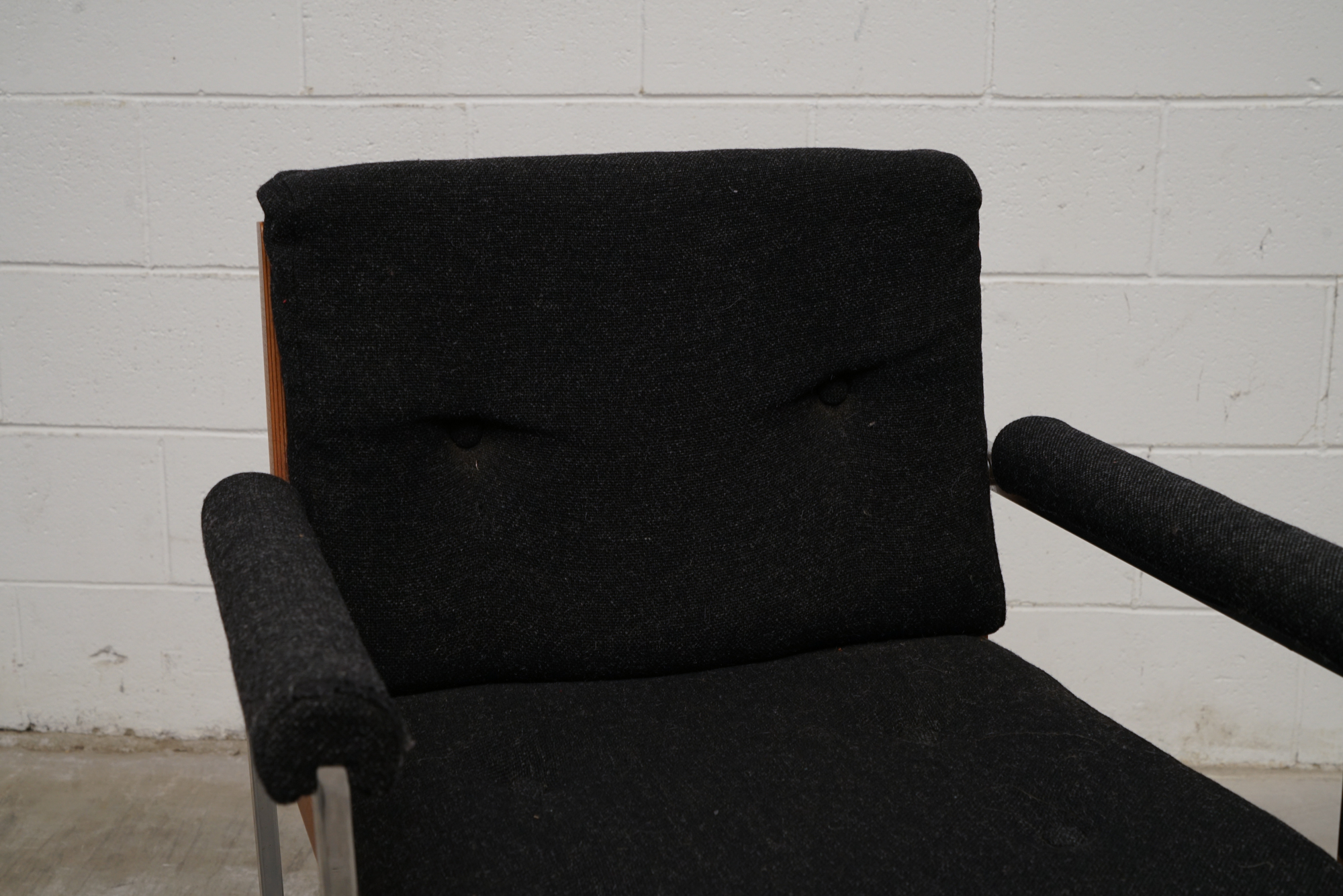 Teak Bent Plywood and Chrome Armchairs by Antocks Lairn, Mid-20th Century