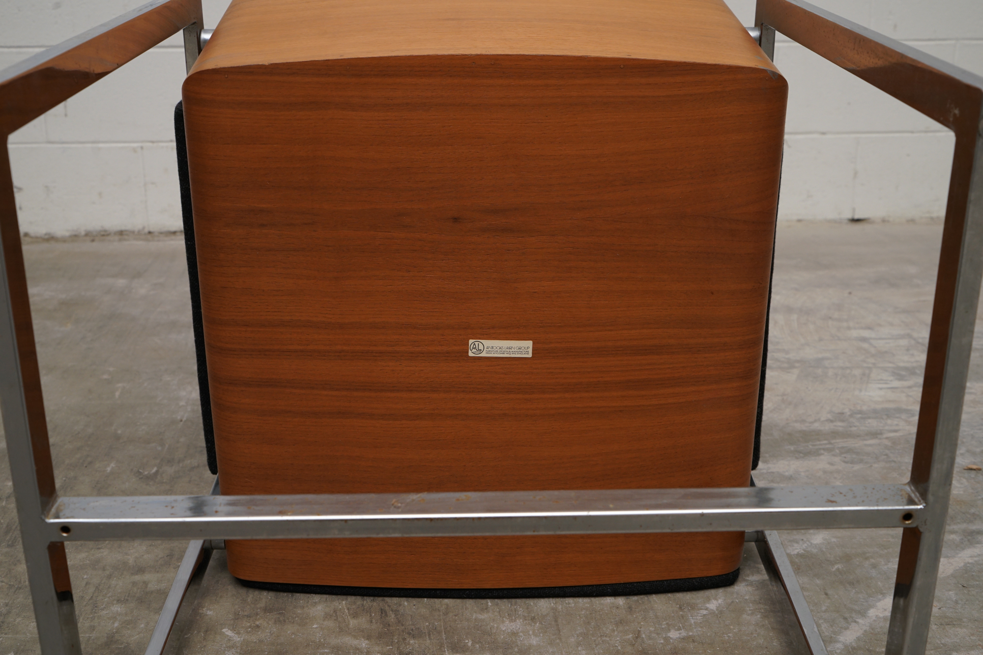 Teak Bent Plywood and Chrome Armchairs by Antocks Lairn, Mid-20th Century