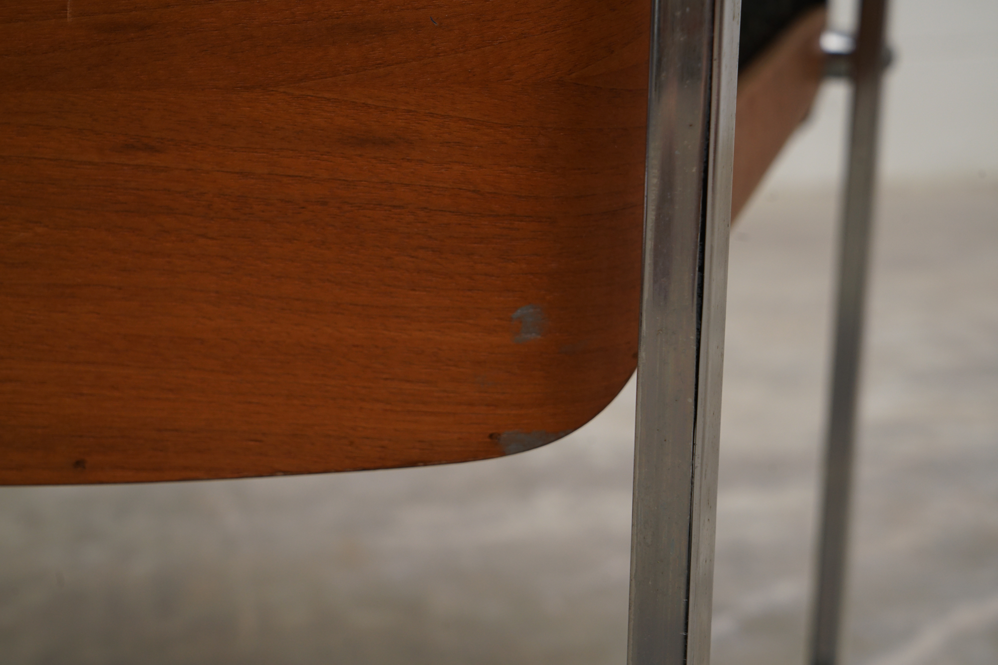 Teak Bent Plywood and Chrome Armchairs by Antocks Lairn, Mid-20th Century