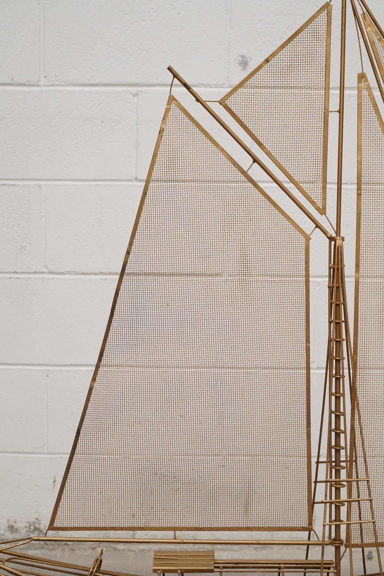 Curtis Jeré Style Wire Sailboat Sculpture