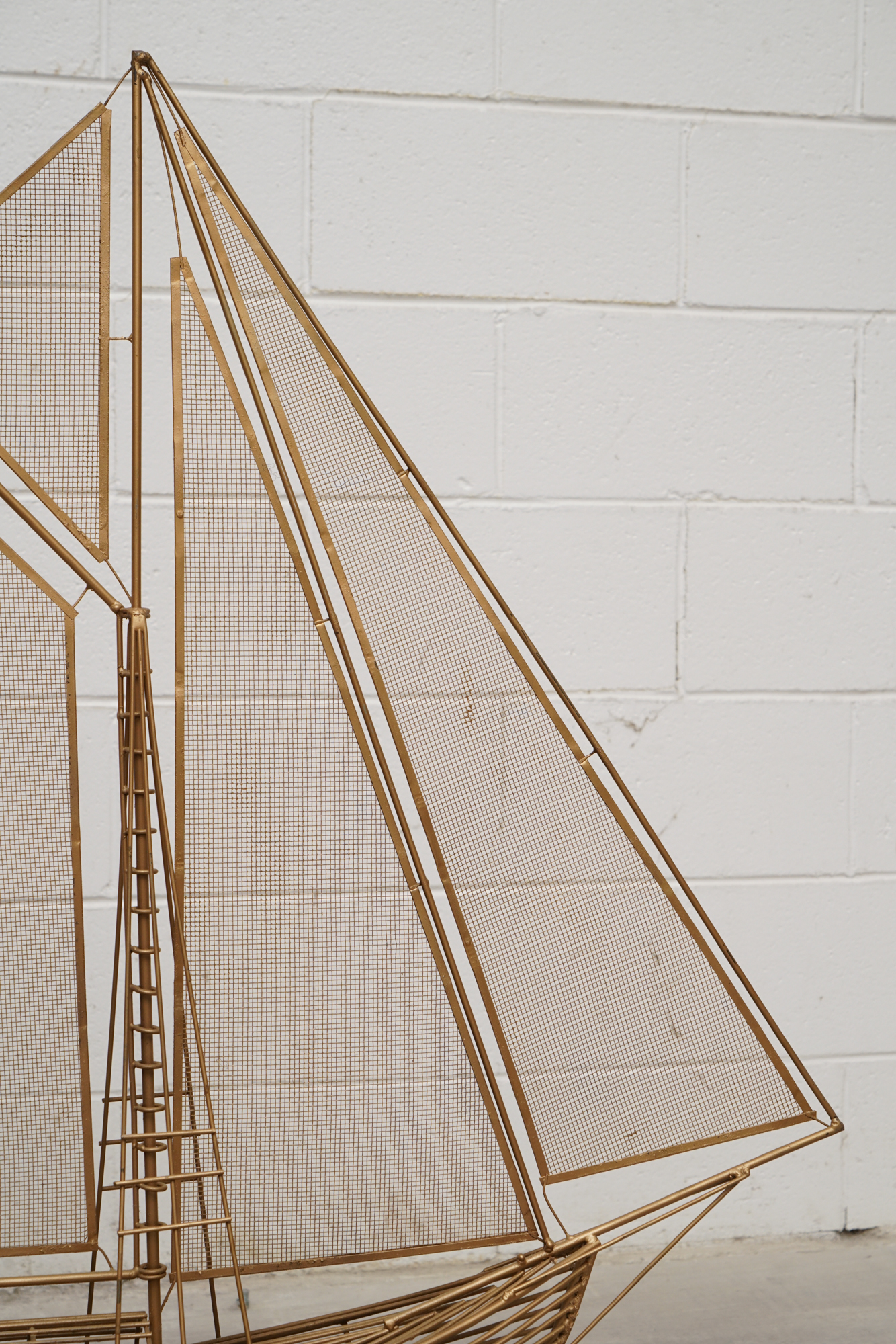 Curtis Jeré Style Wire Sailboat Sculpture