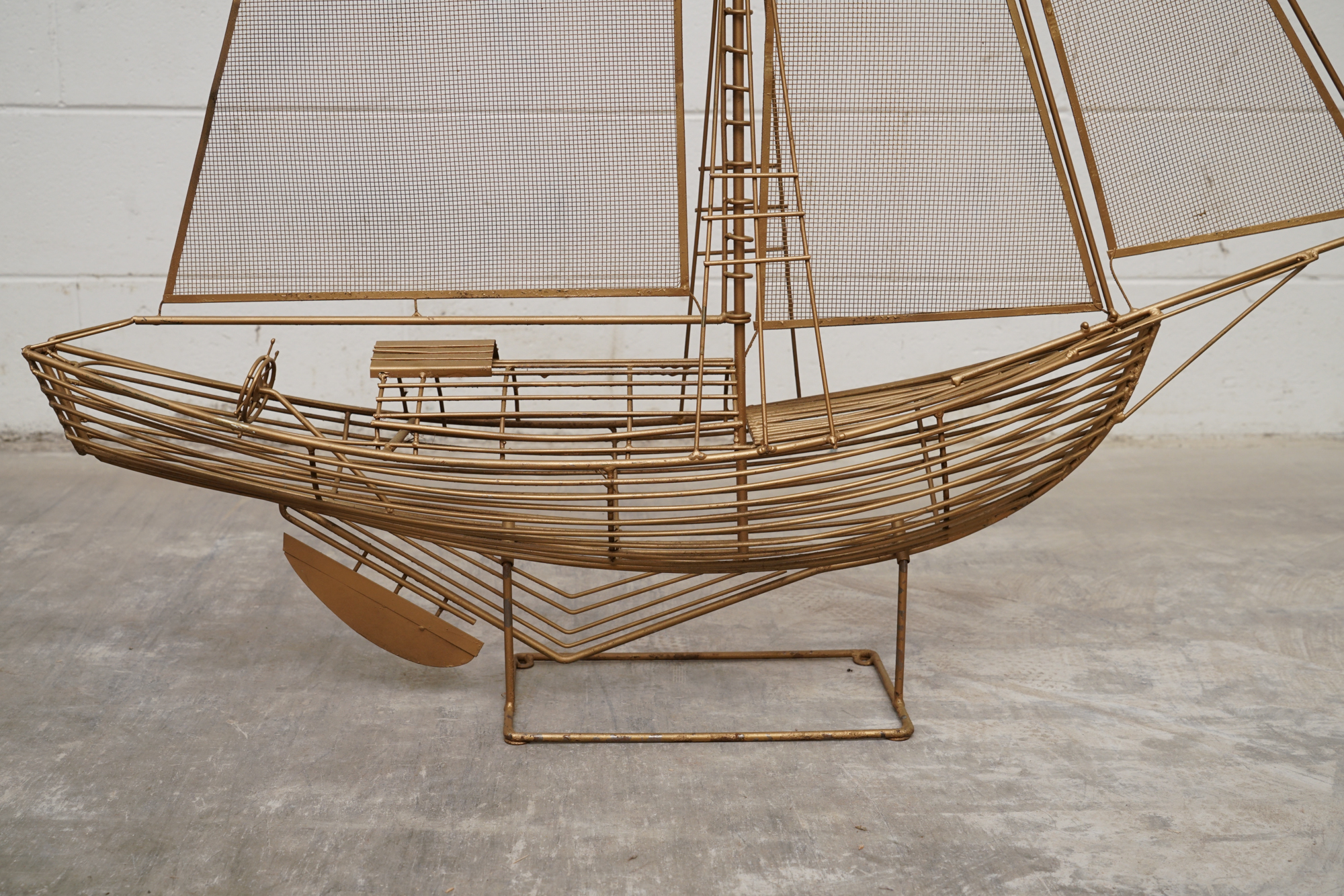Curtis Jeré Style Wire Sailboat Sculpture