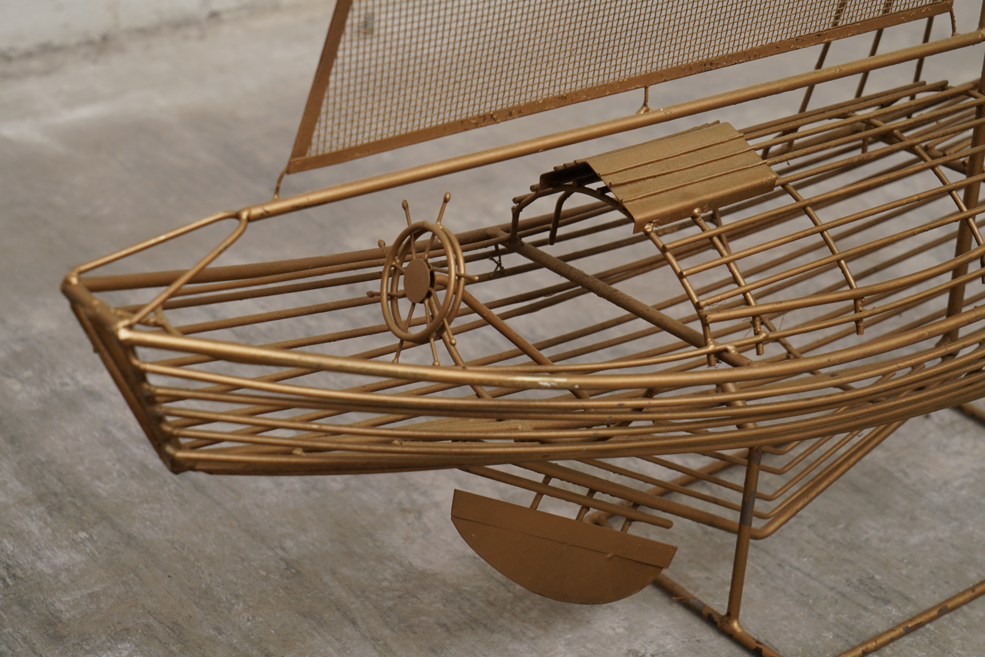 Curtis Jeré Style Wire Sailboat Sculpture