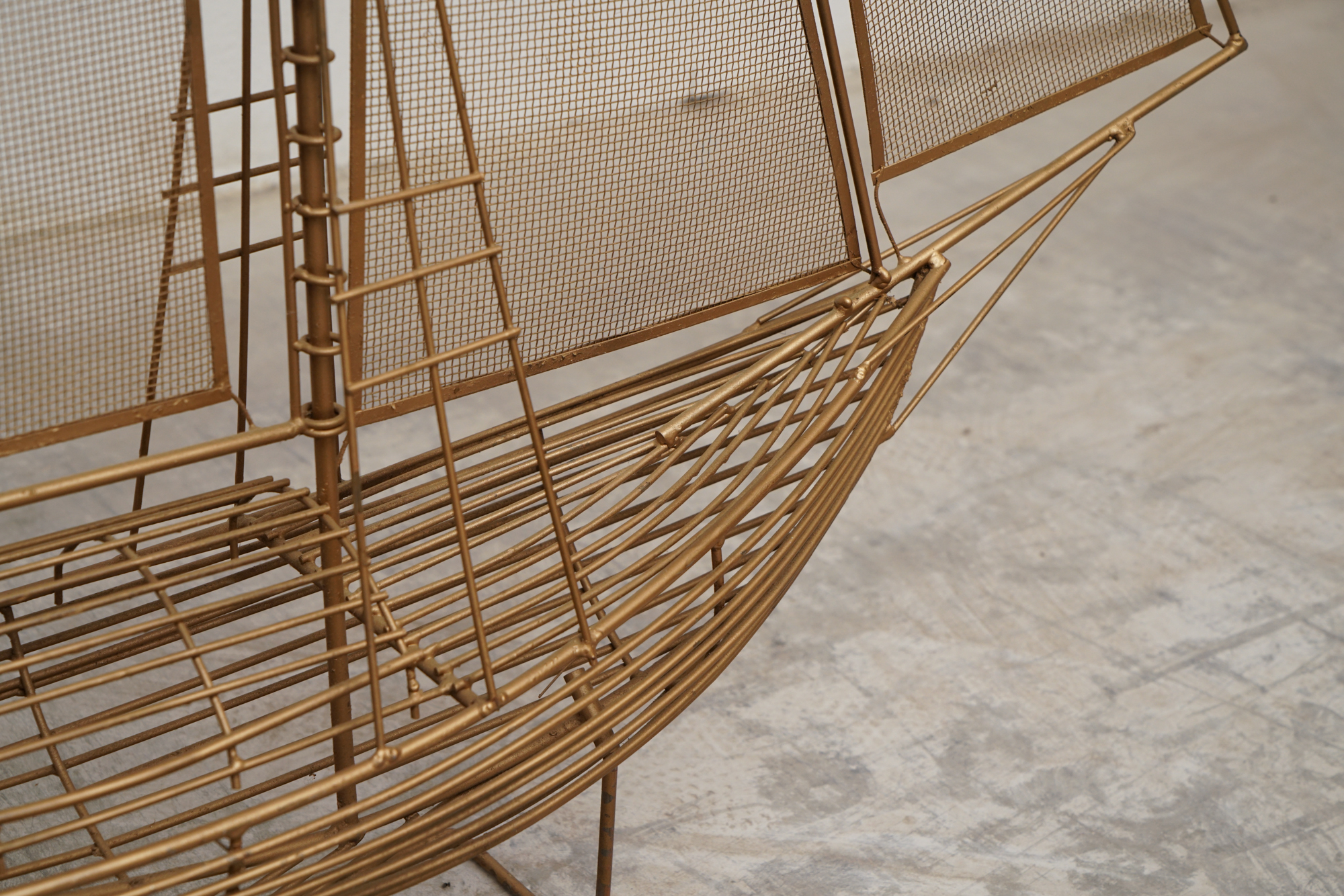 Curtis Jeré Style Wire Sailboat Sculpture