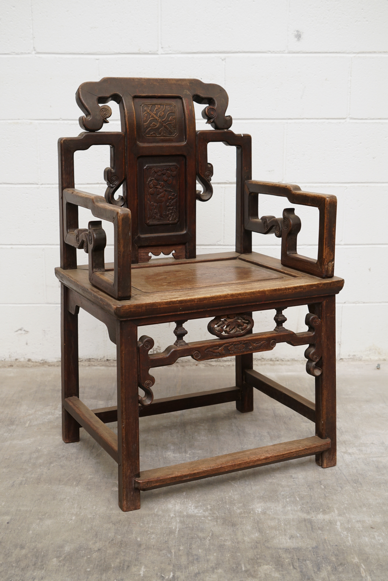 Chinese Qing Style Elm Chairs, 19th Century