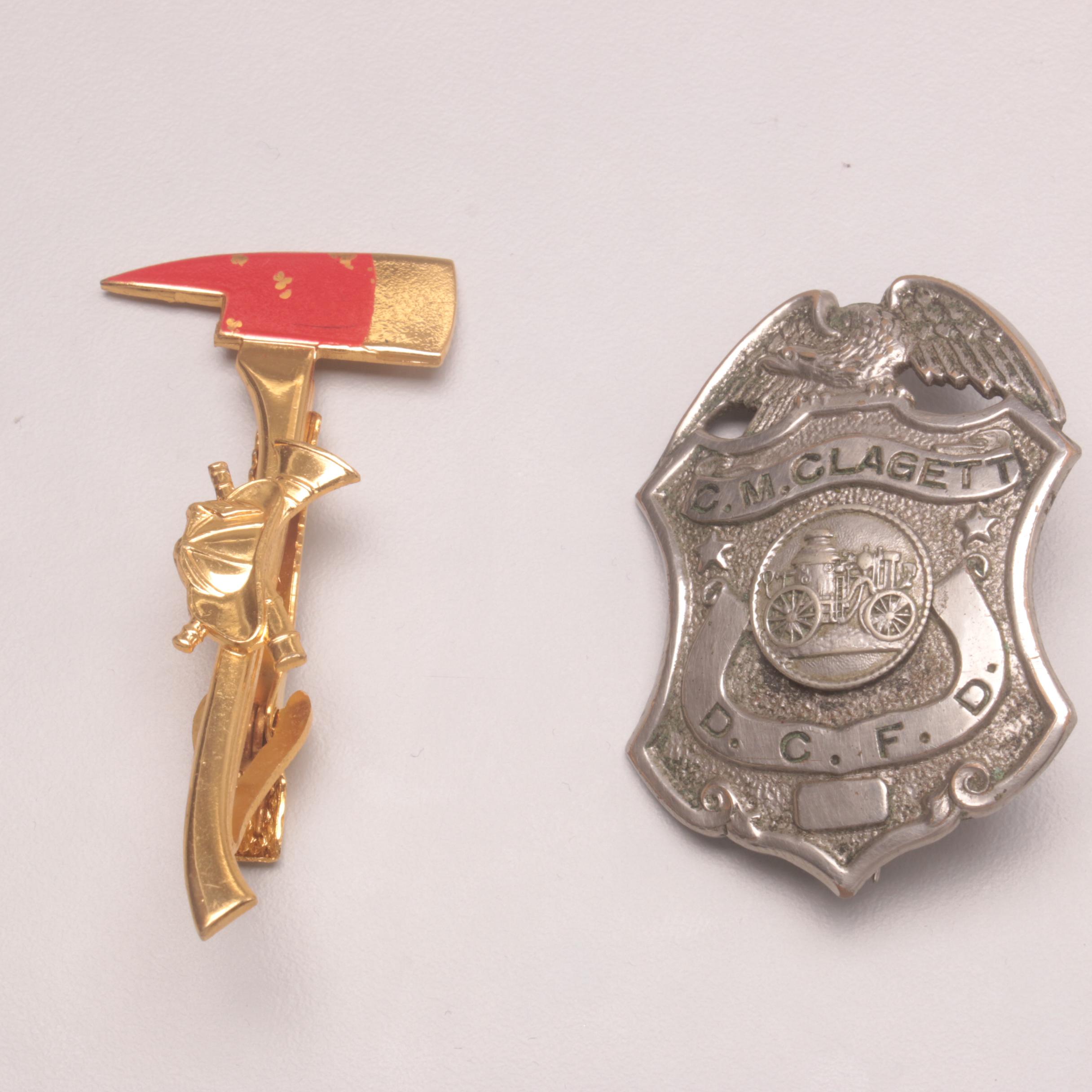 Assortment of Silver and Gold Tone Firefighter and Police Service Jewelry