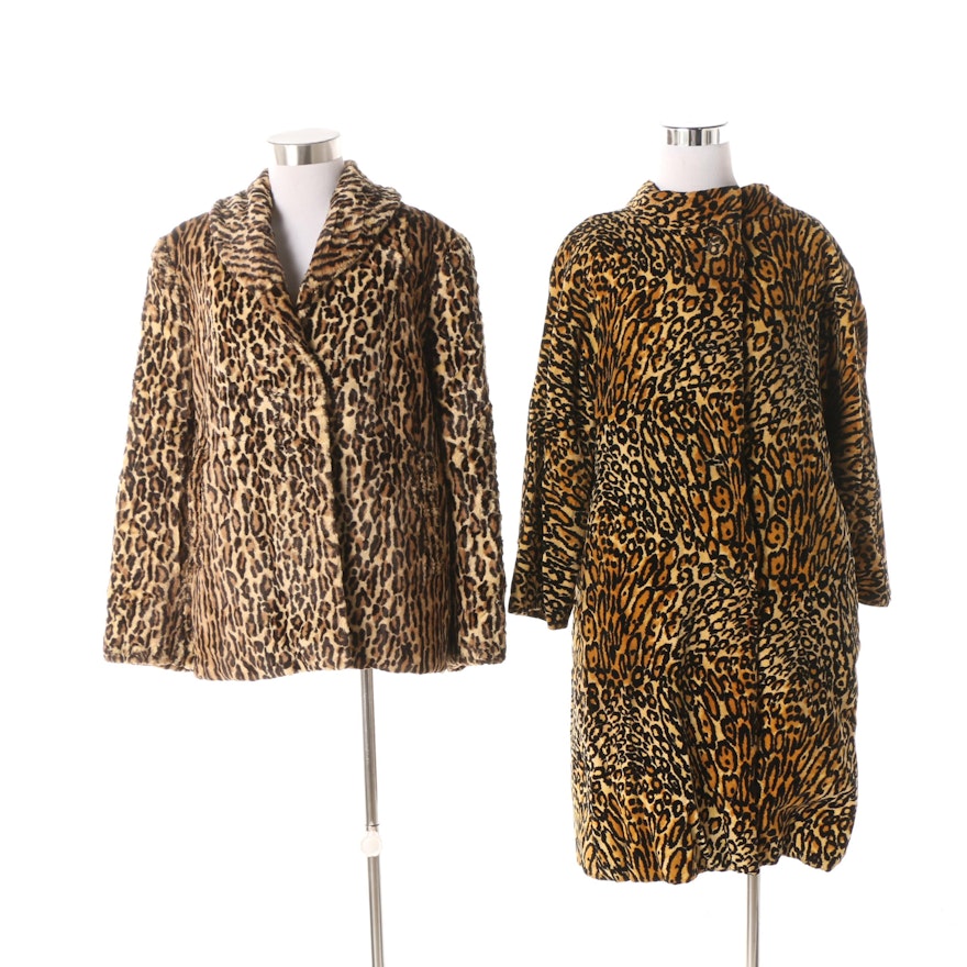 Vintage Animal Print Faux Fur Coat and Jacket including Saks Fifth Avenue