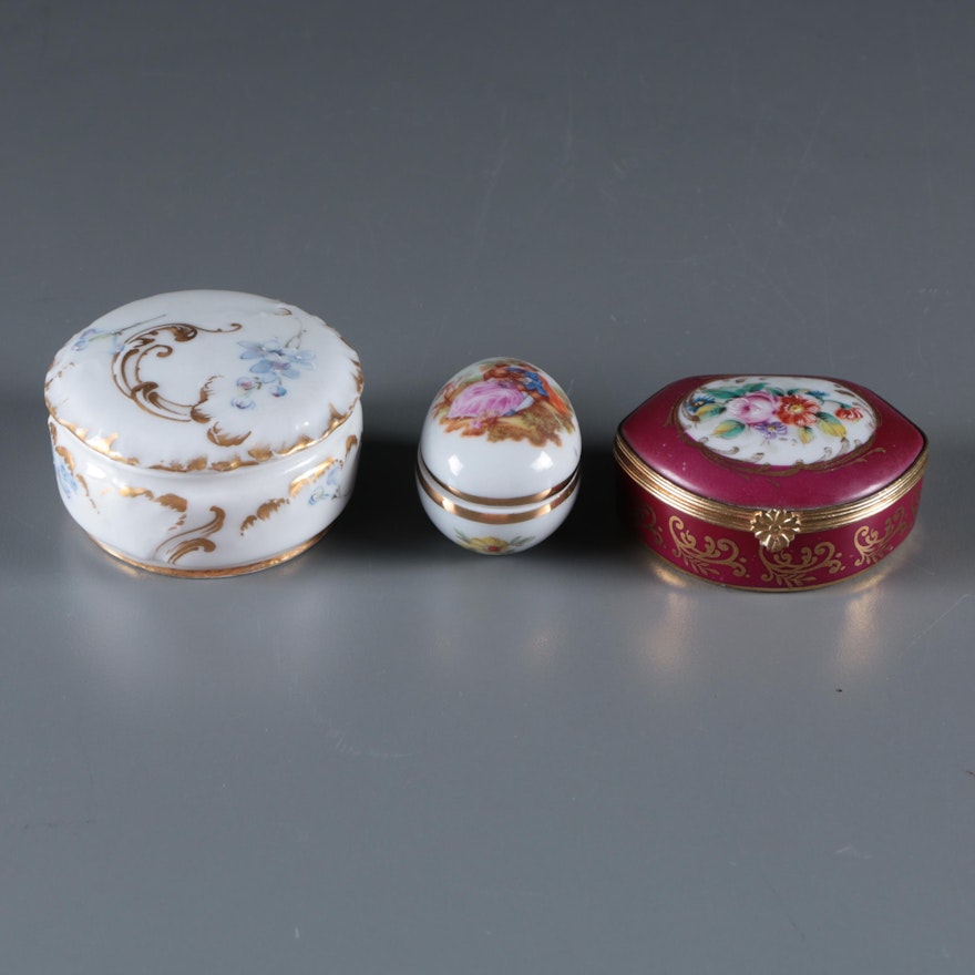 Porcelain Limoges Trinket Boxes