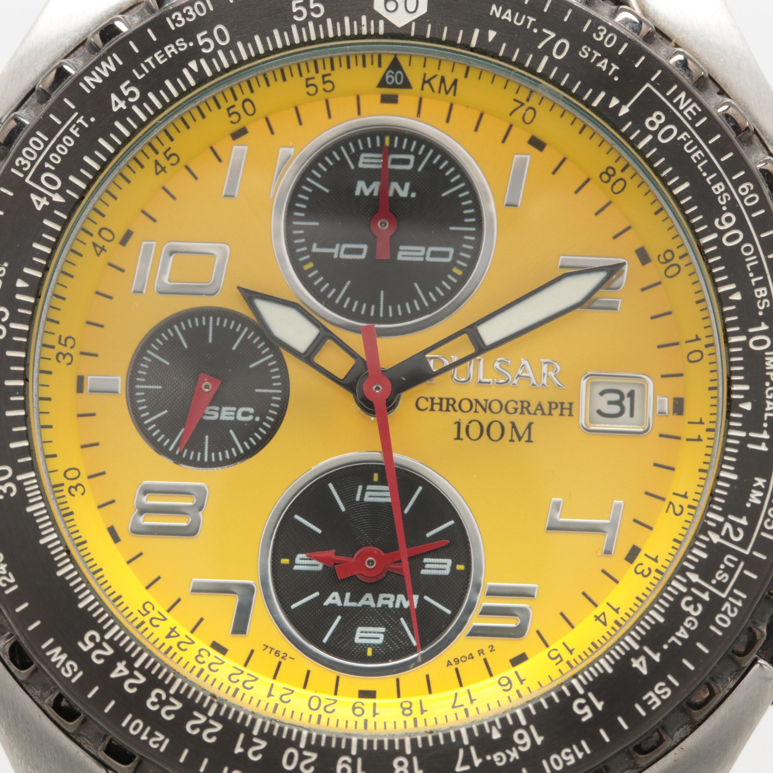 Pulsar Stainless Steel Chrono Alarm Date Watch