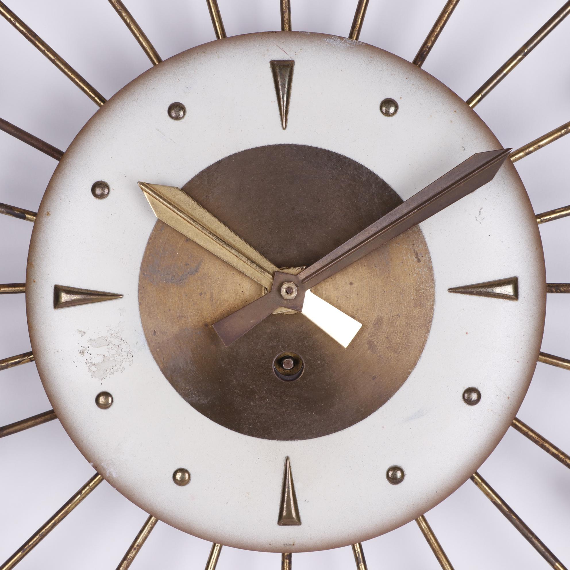 Mid Century Modern Sunburst Wall Clock