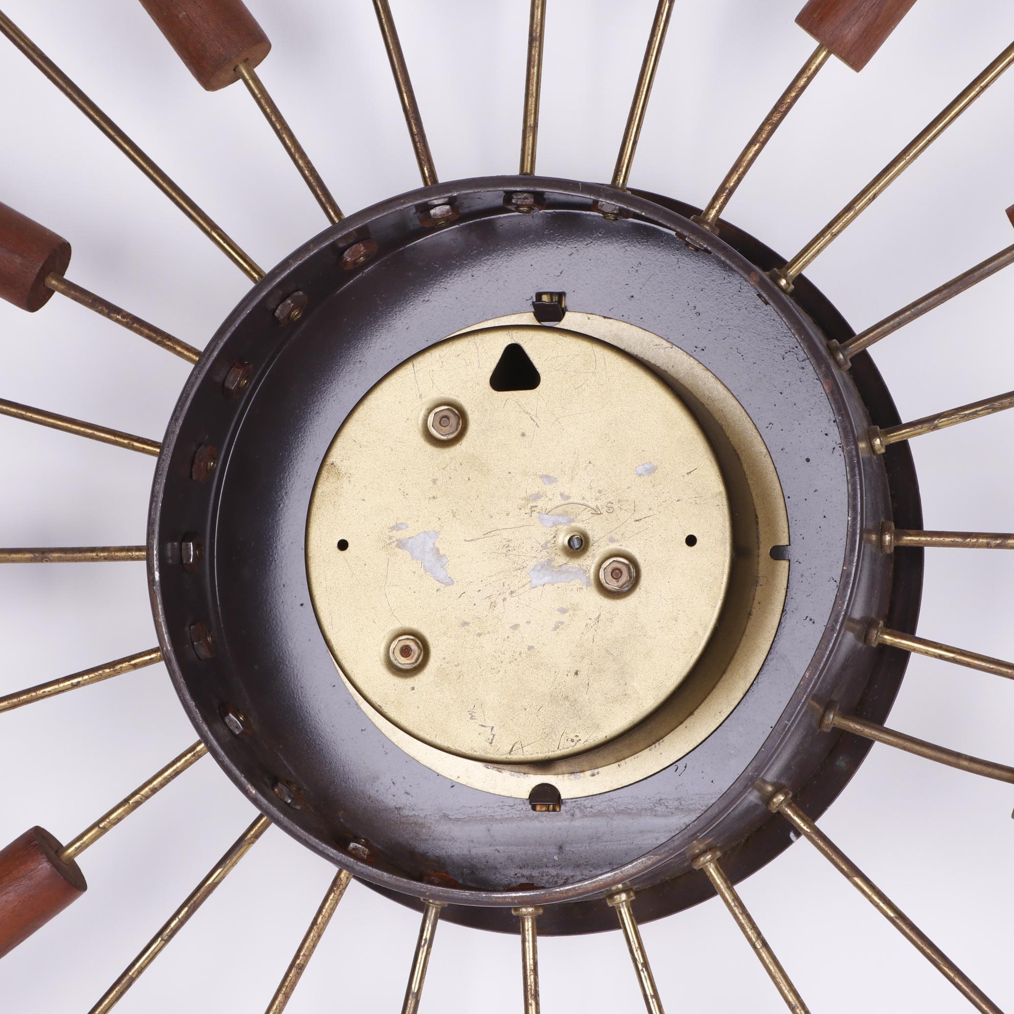 Mid Century Modern Sunburst Wall Clock