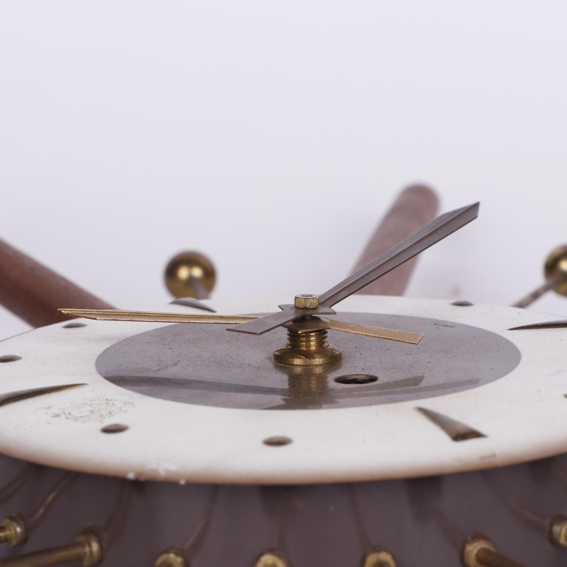 Mid Century Modern Sunburst Wall Clock