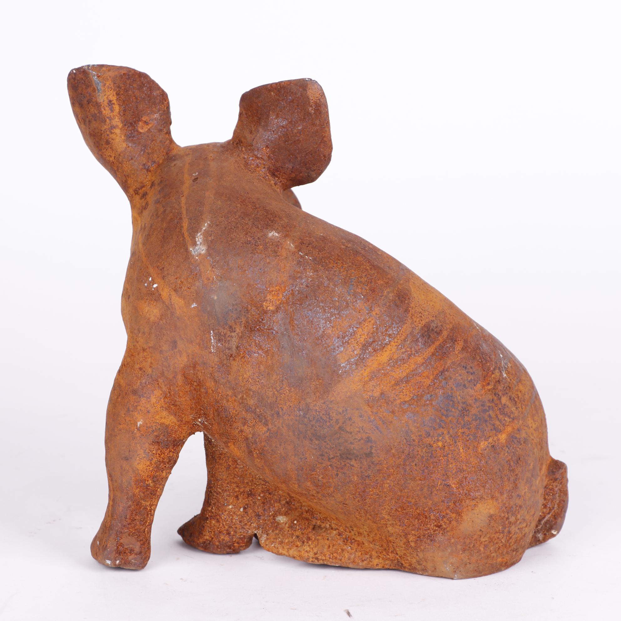 Oxidized Metal Pig Figurine
