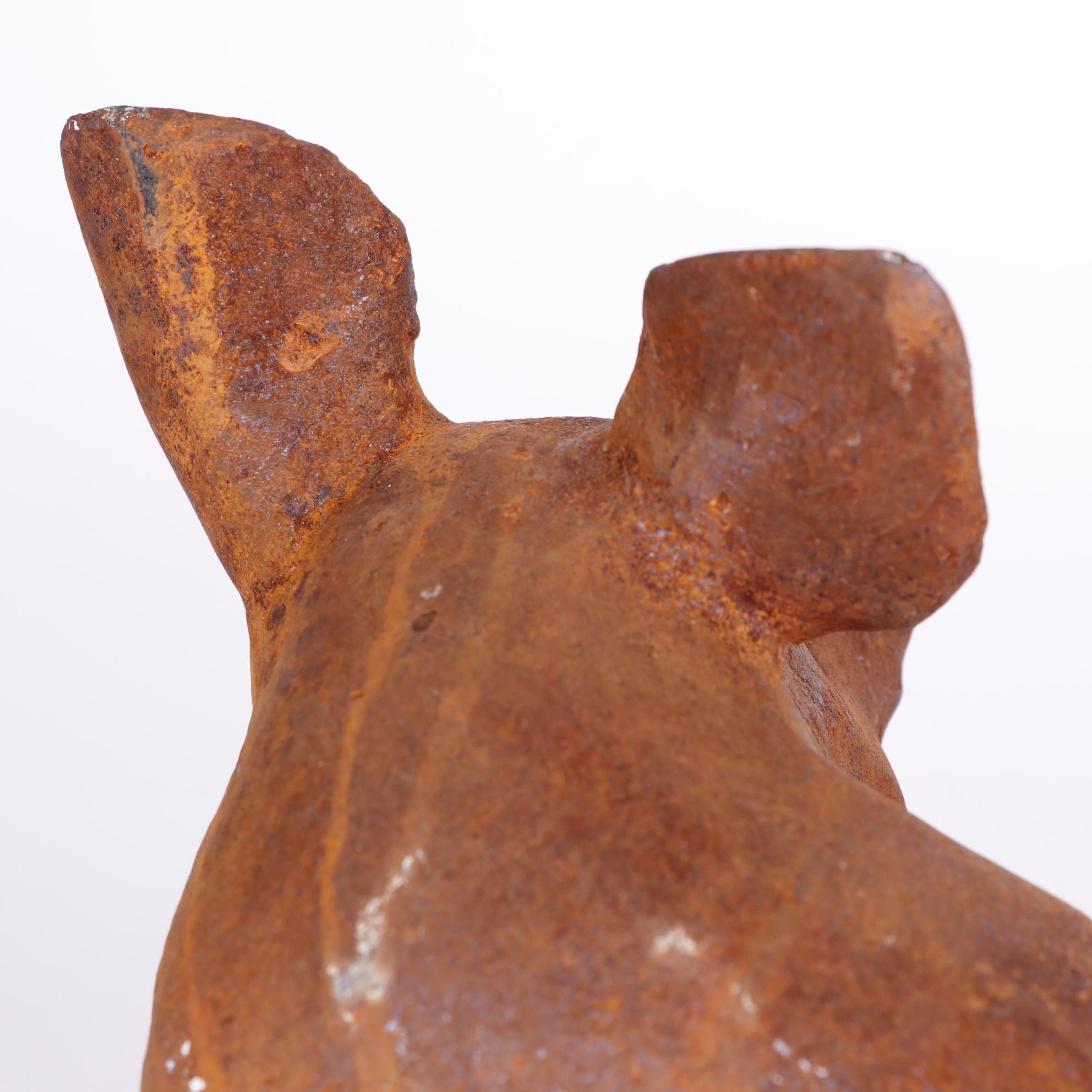 Oxidized Metal Pig Figurine