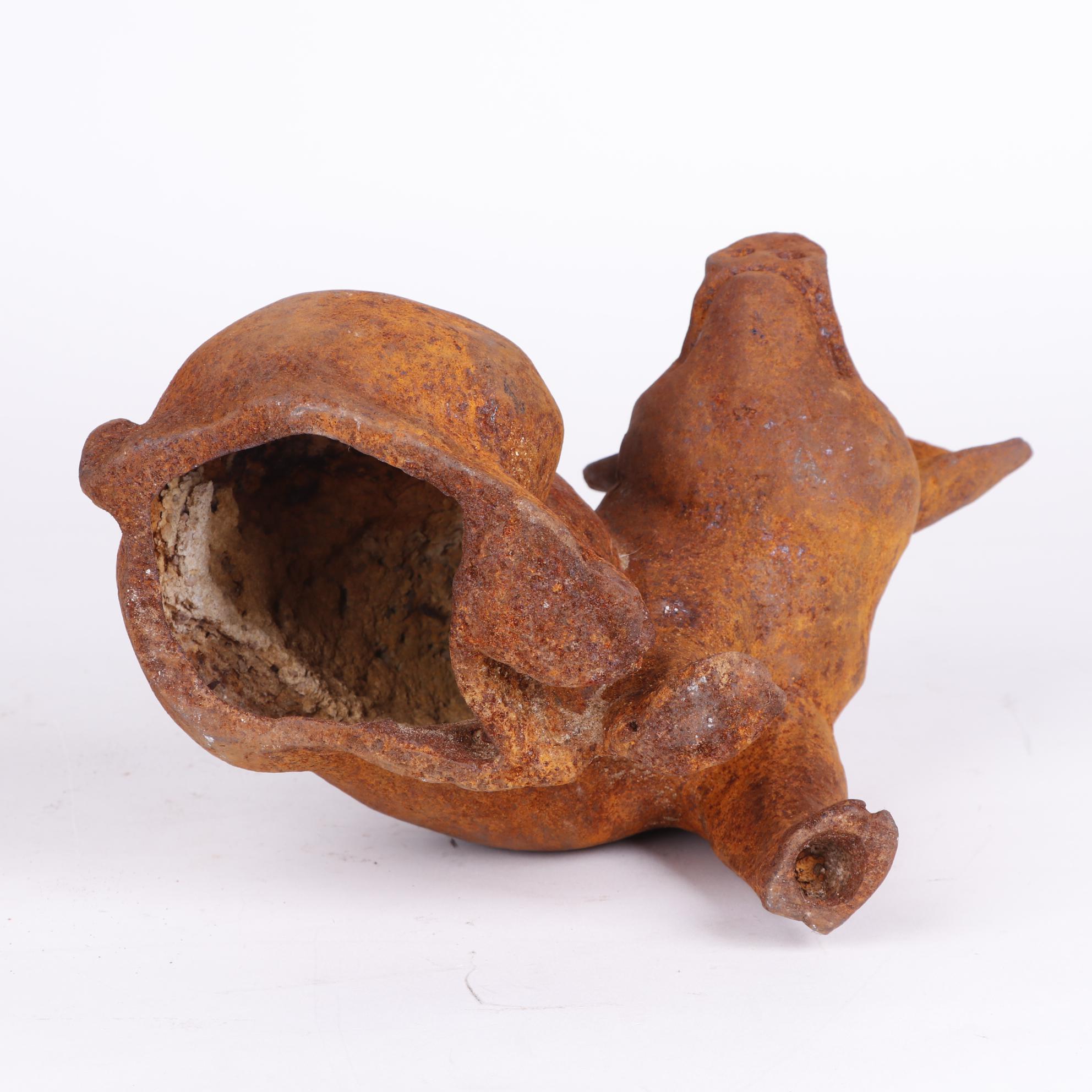 Oxidized Metal Pig Figurine