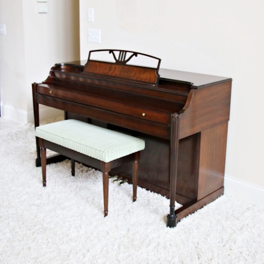 Baldwin Acrosonic Mahogany Upright Piano with Bench