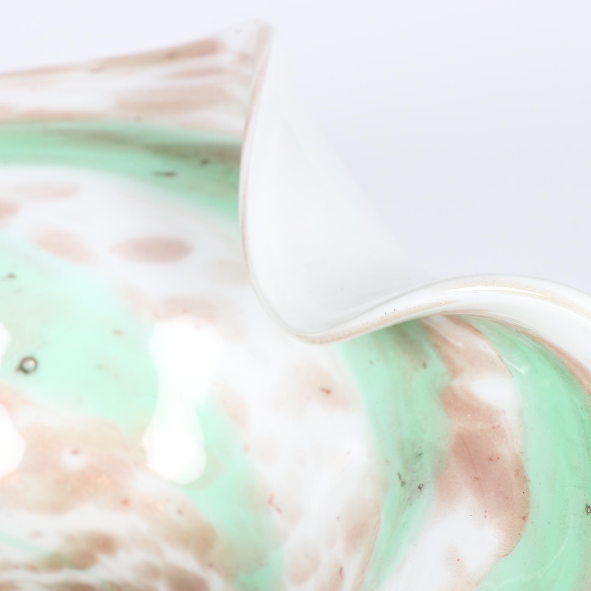 Murano Cased Glass Bowl with Swirl Design