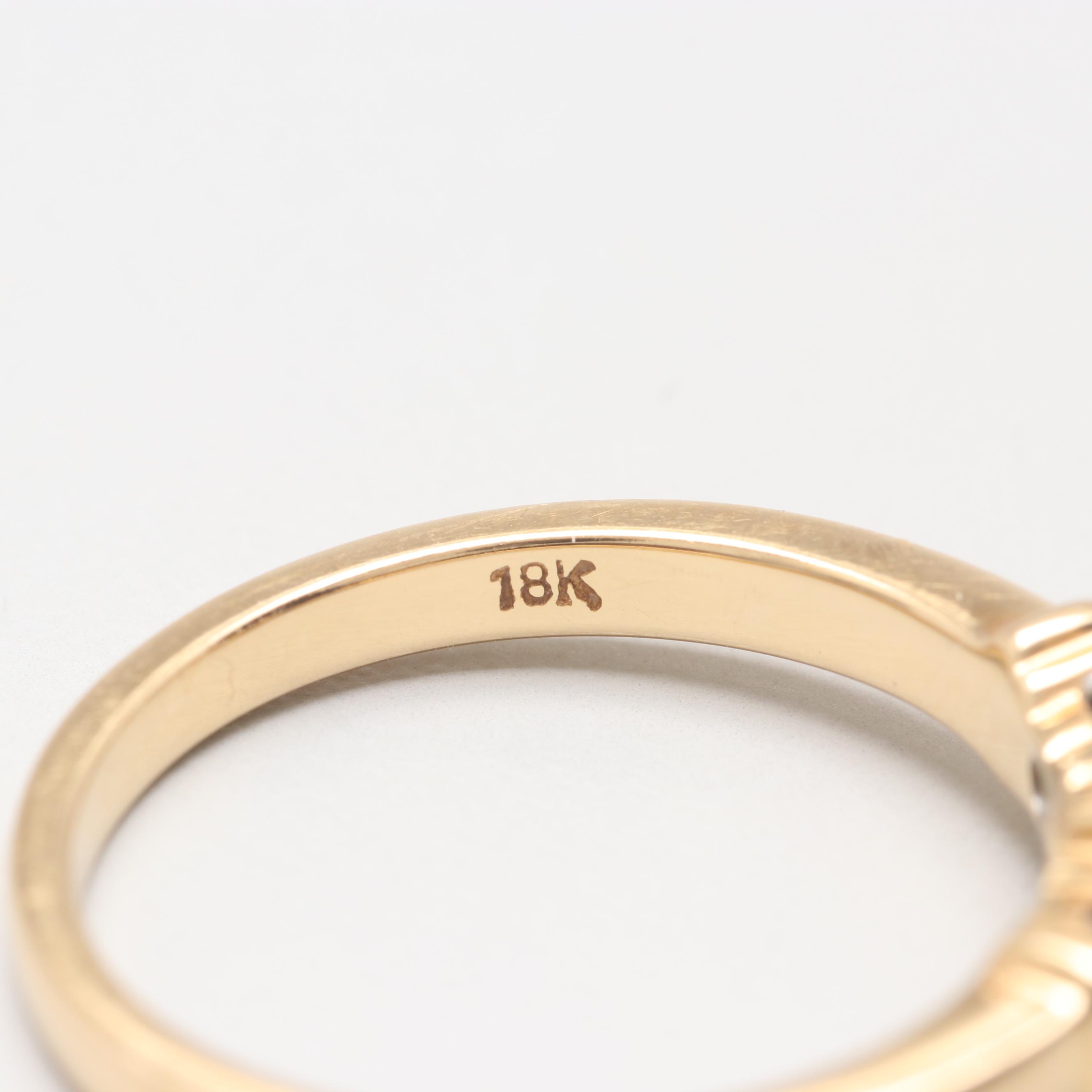 18K Yellow Gold Tanzanite and Diamond Ring