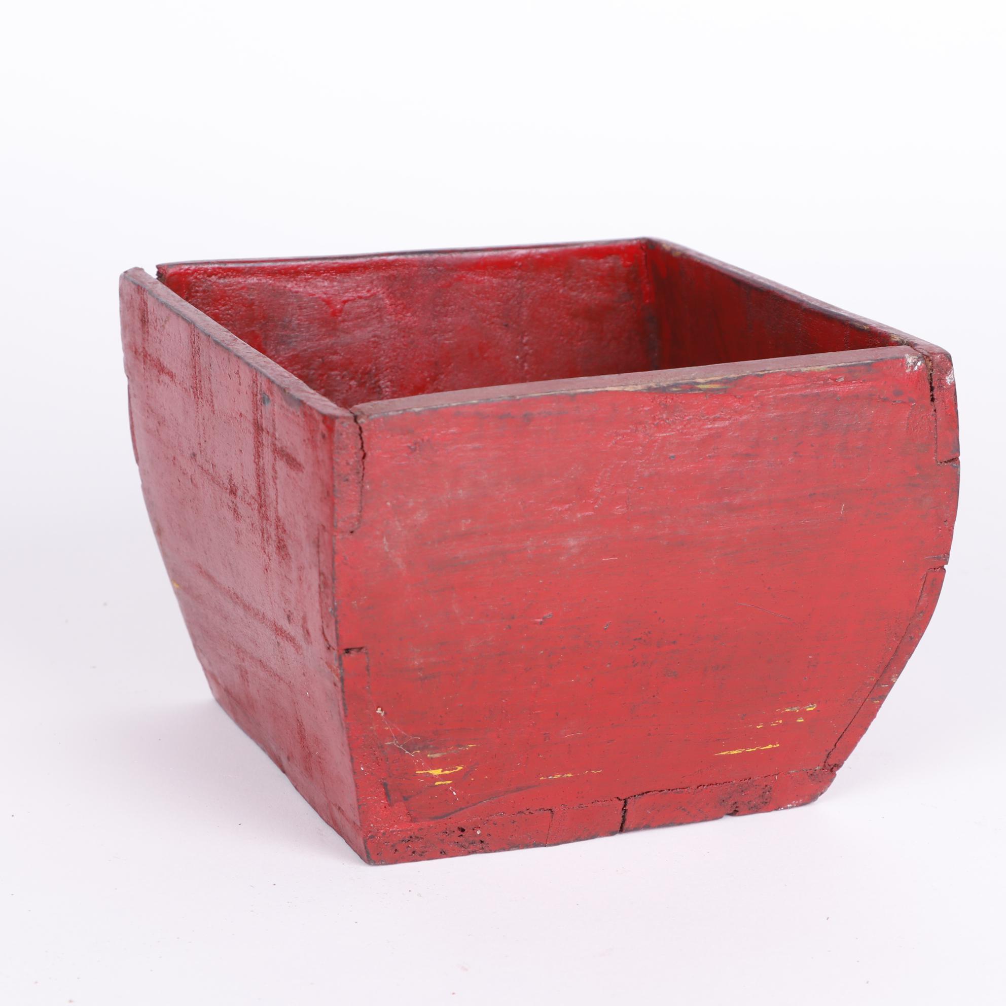 Chinese Style Red Painted Wood Boxes
