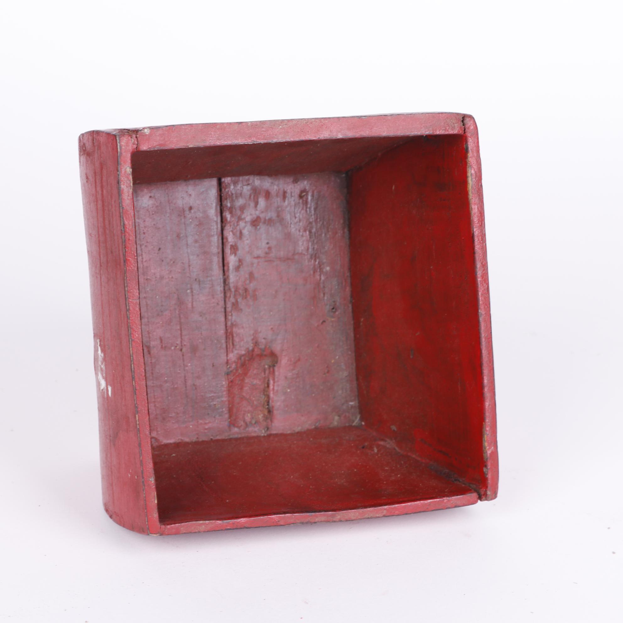 Chinese Style Red Painted Wood Boxes