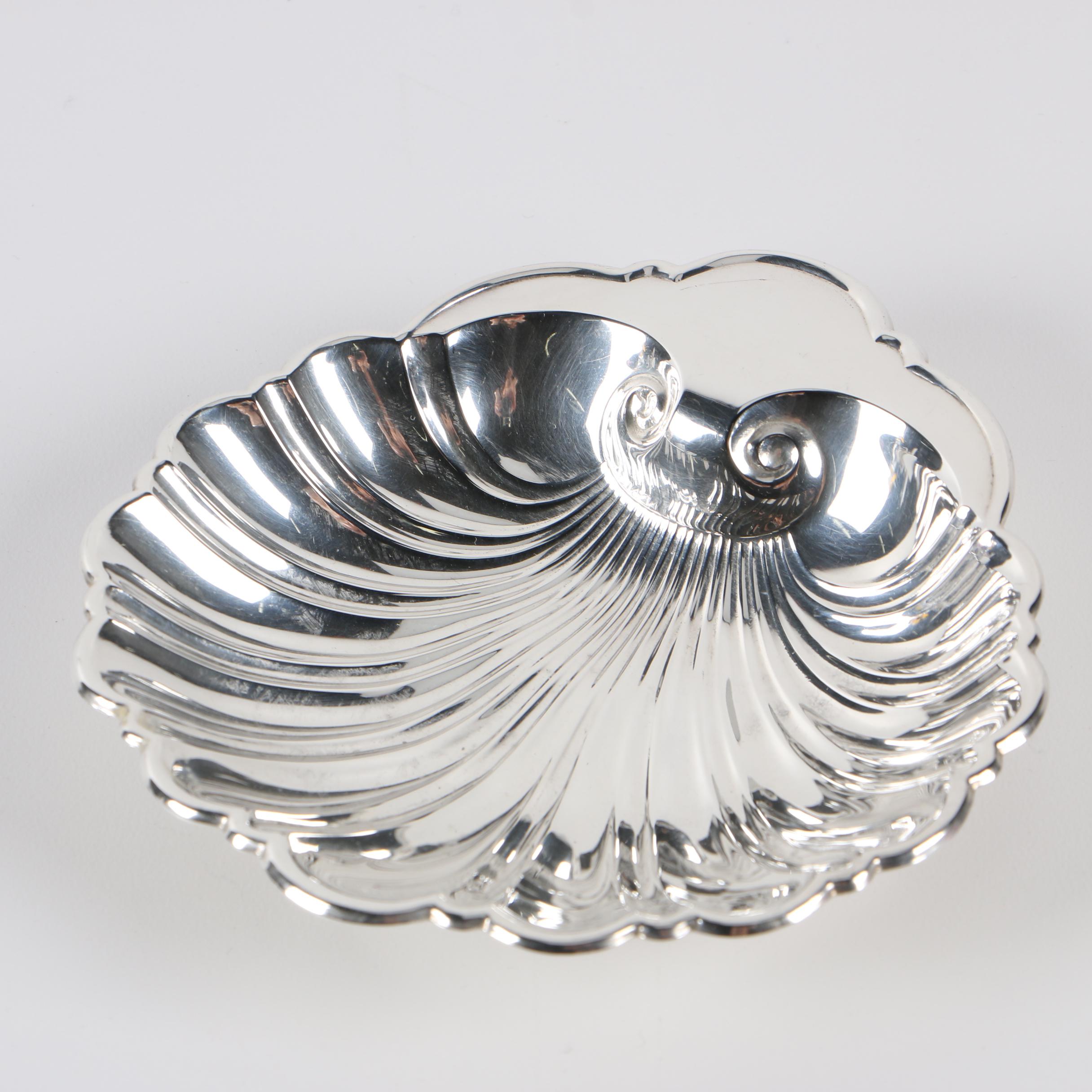 Gorham Sterling Silver Shell Bon Bon Bowls with Sterling Shell Nut Dish