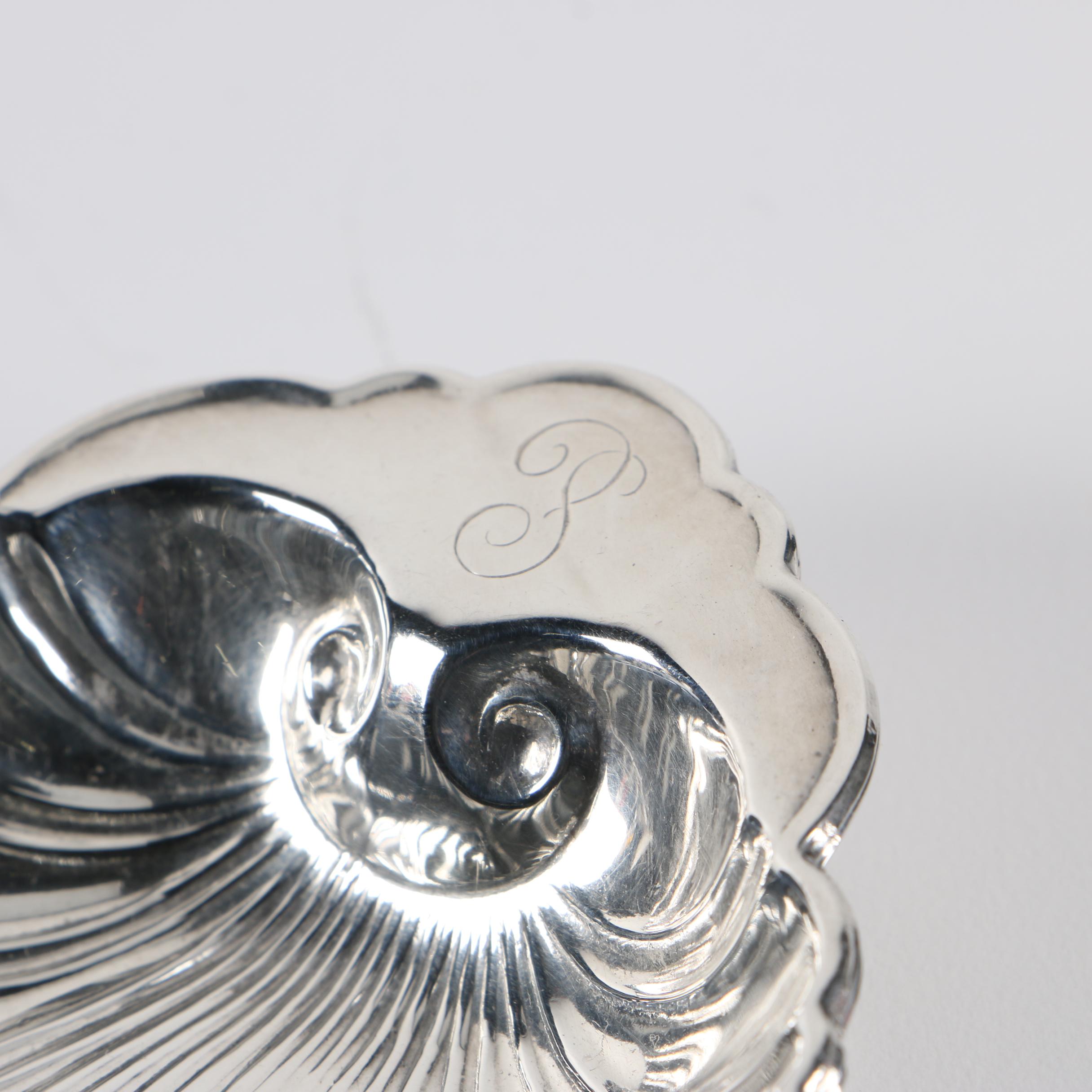 Gorham Sterling Silver Shell Bon Bon Bowls with Sterling Shell Nut Dish