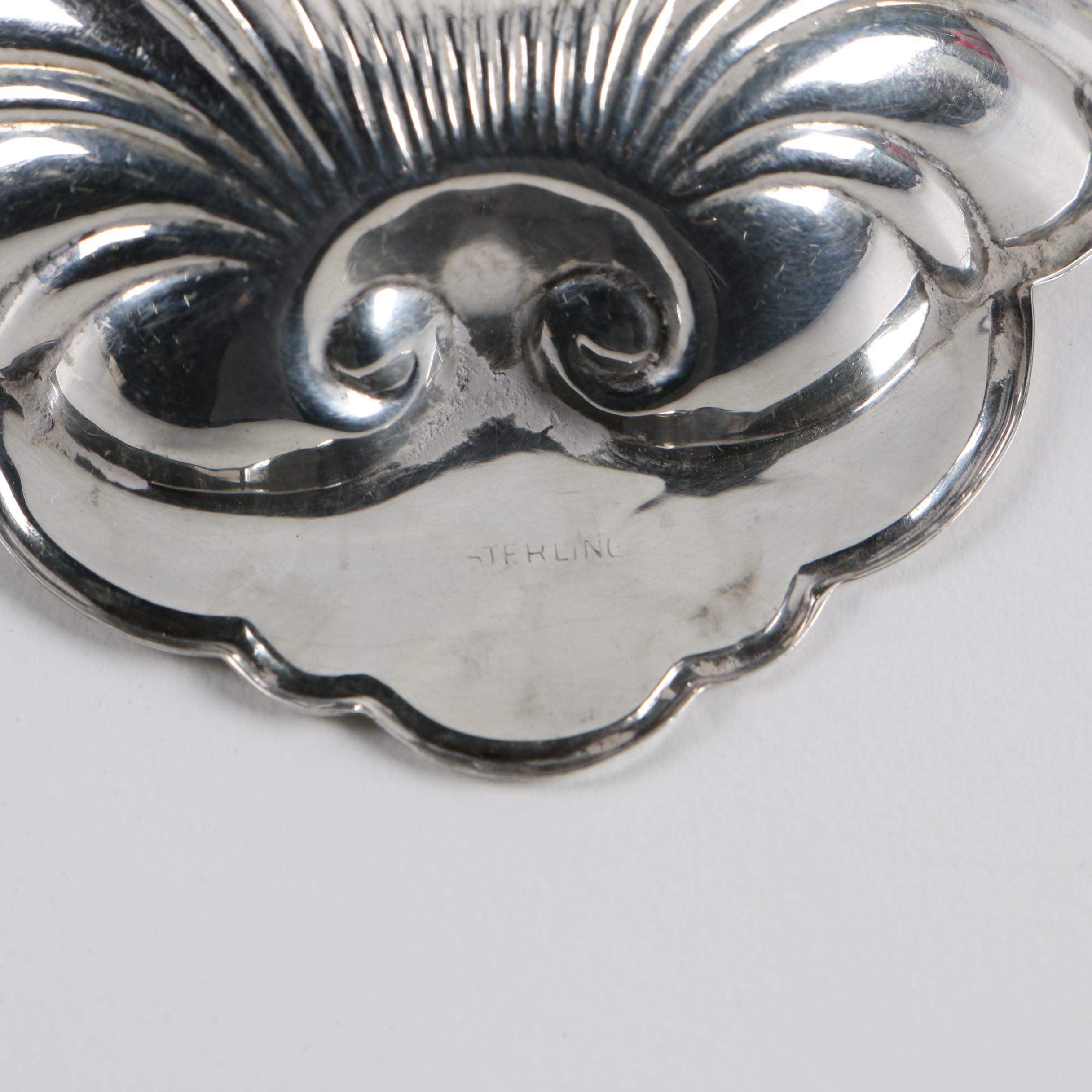 Gorham Sterling Silver Shell Bon Bon Bowls with Sterling Shell Nut Dish